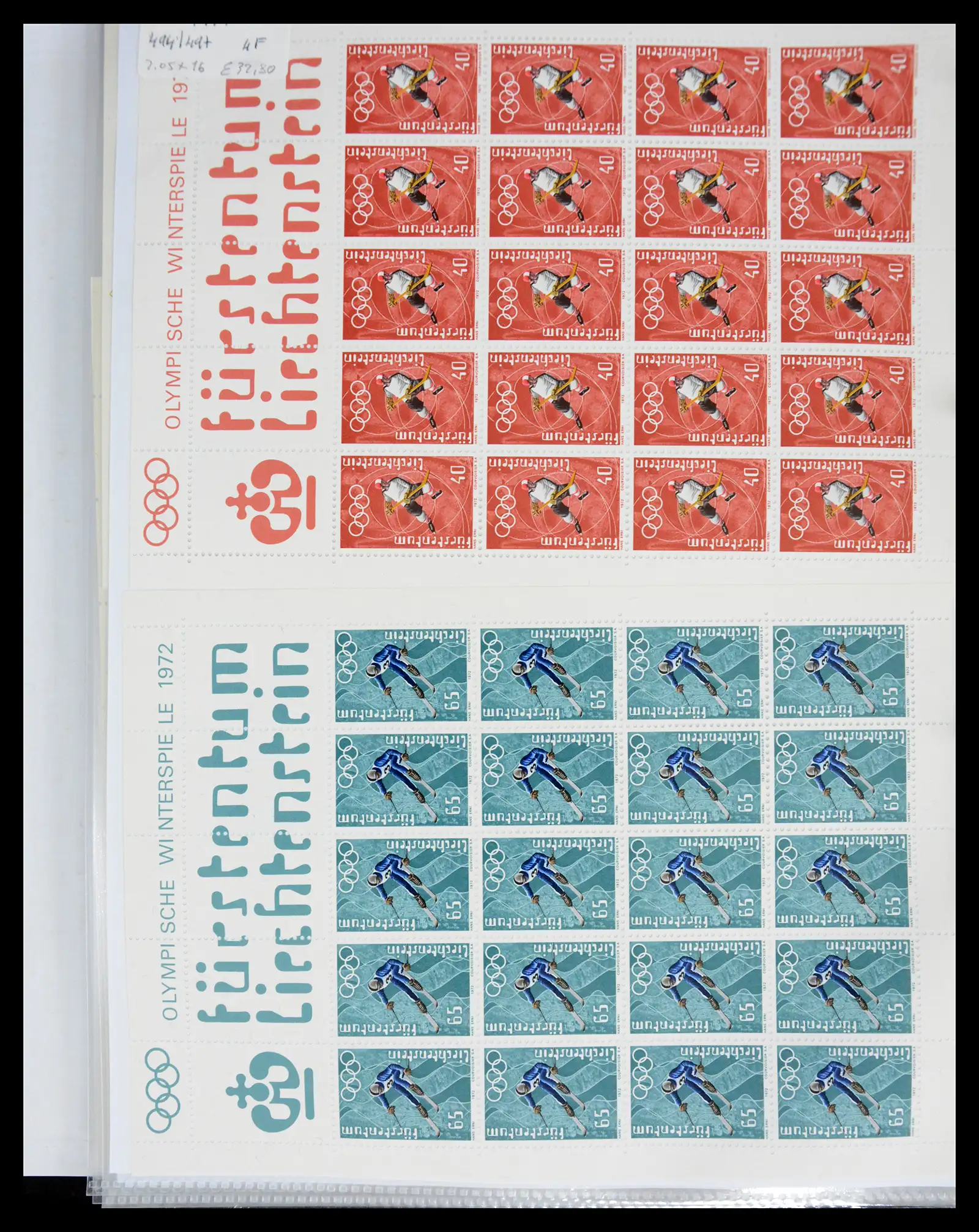 41013 0042 - Stamp collection 41013 Liechtenstein kleinbogen 1950-1984.