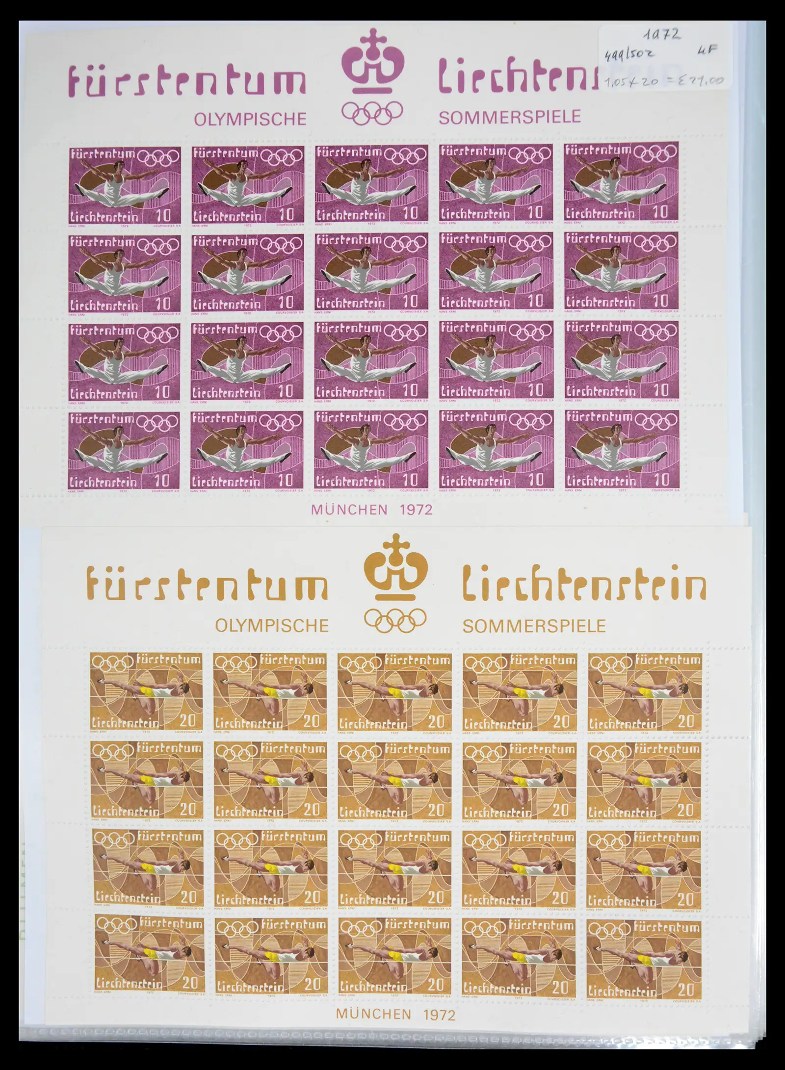 41013 0045 - Stamp collection 41013 Liechtenstein kleinbogen 1950-1984.