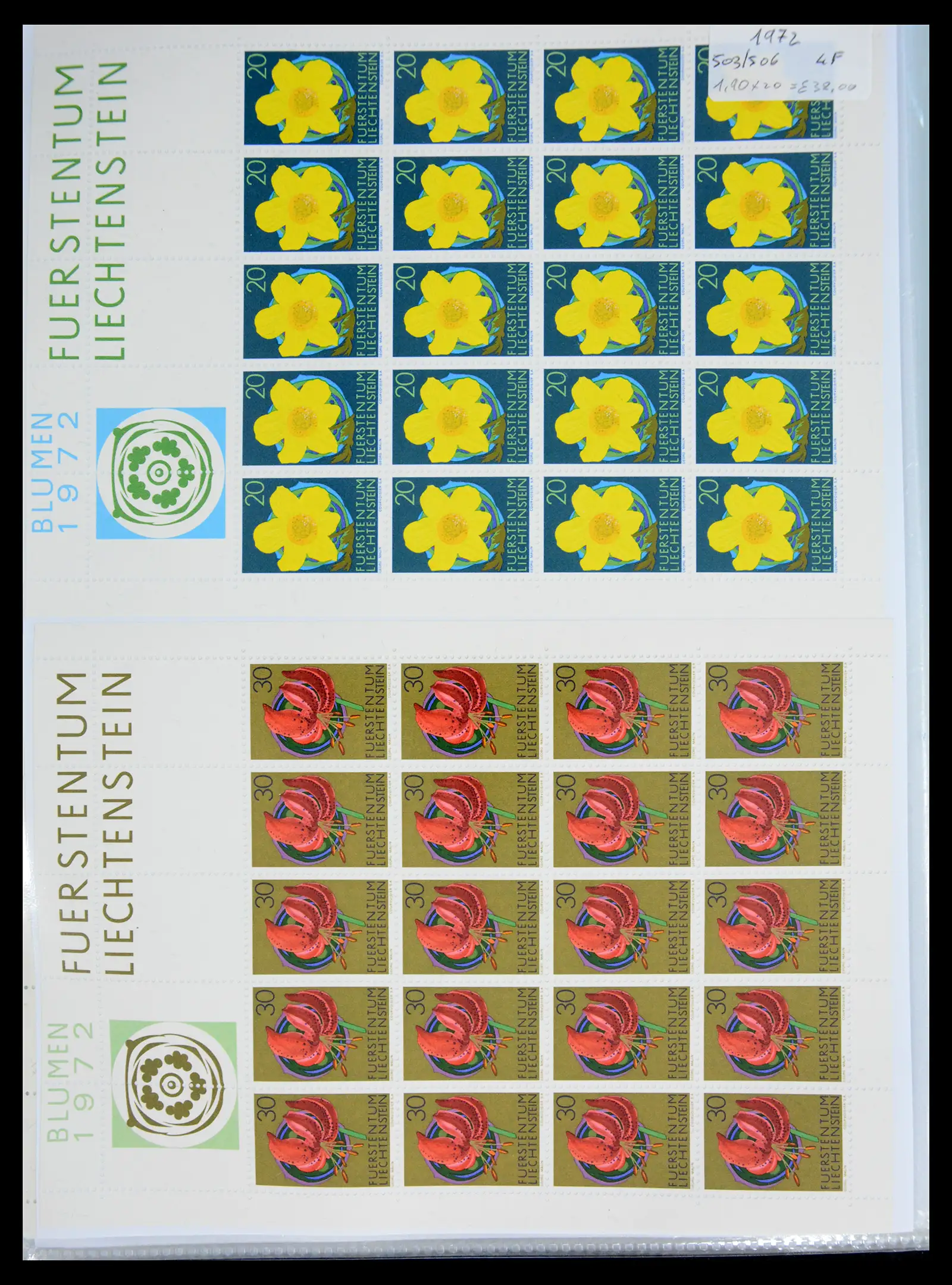 41013 0047 - Stamp collection 41013 Liechtenstein kleinbogen 1950-1984.