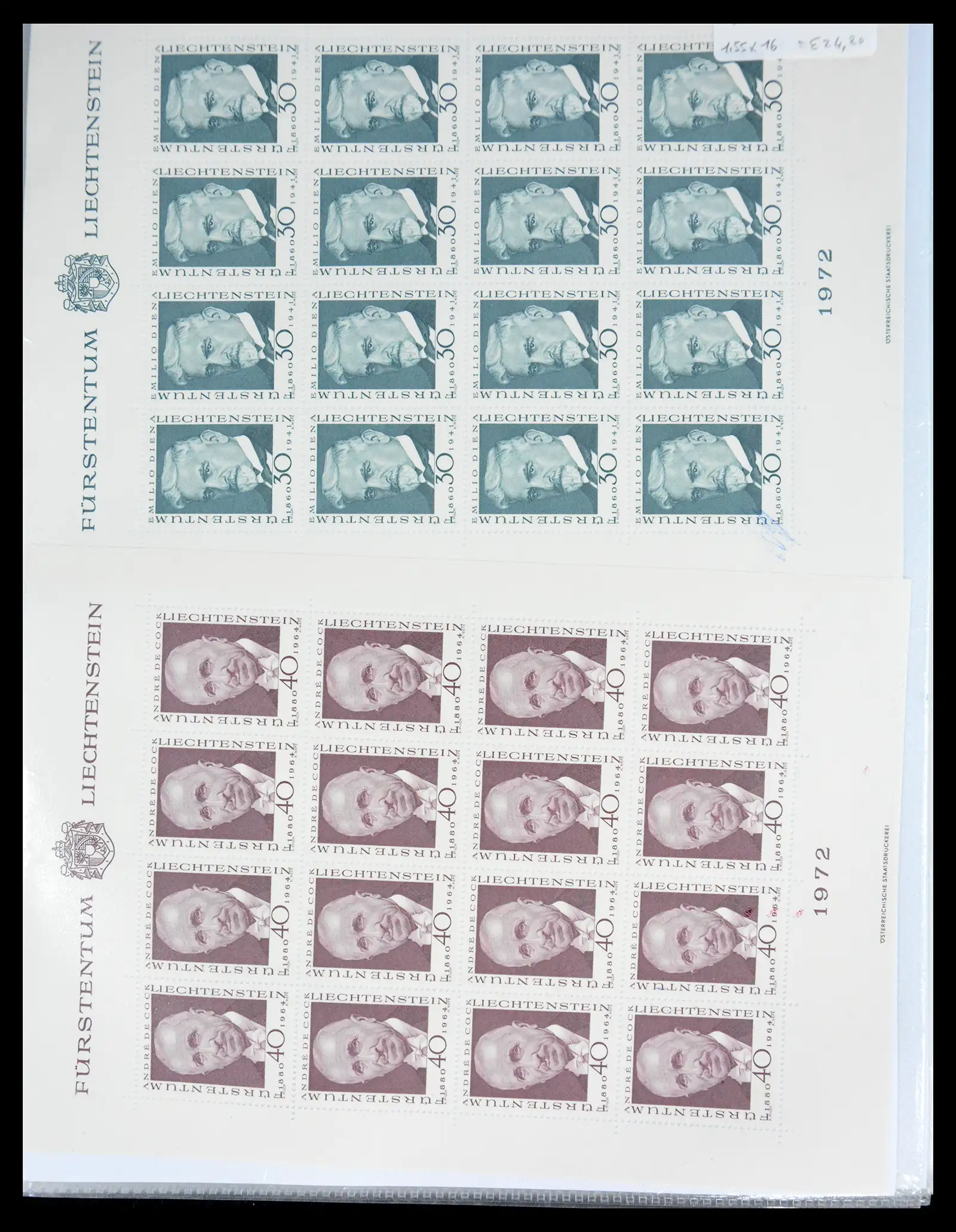 41013 0049 - Stamp collection 41013 Liechtenstein kleinbogen 1950-1984.