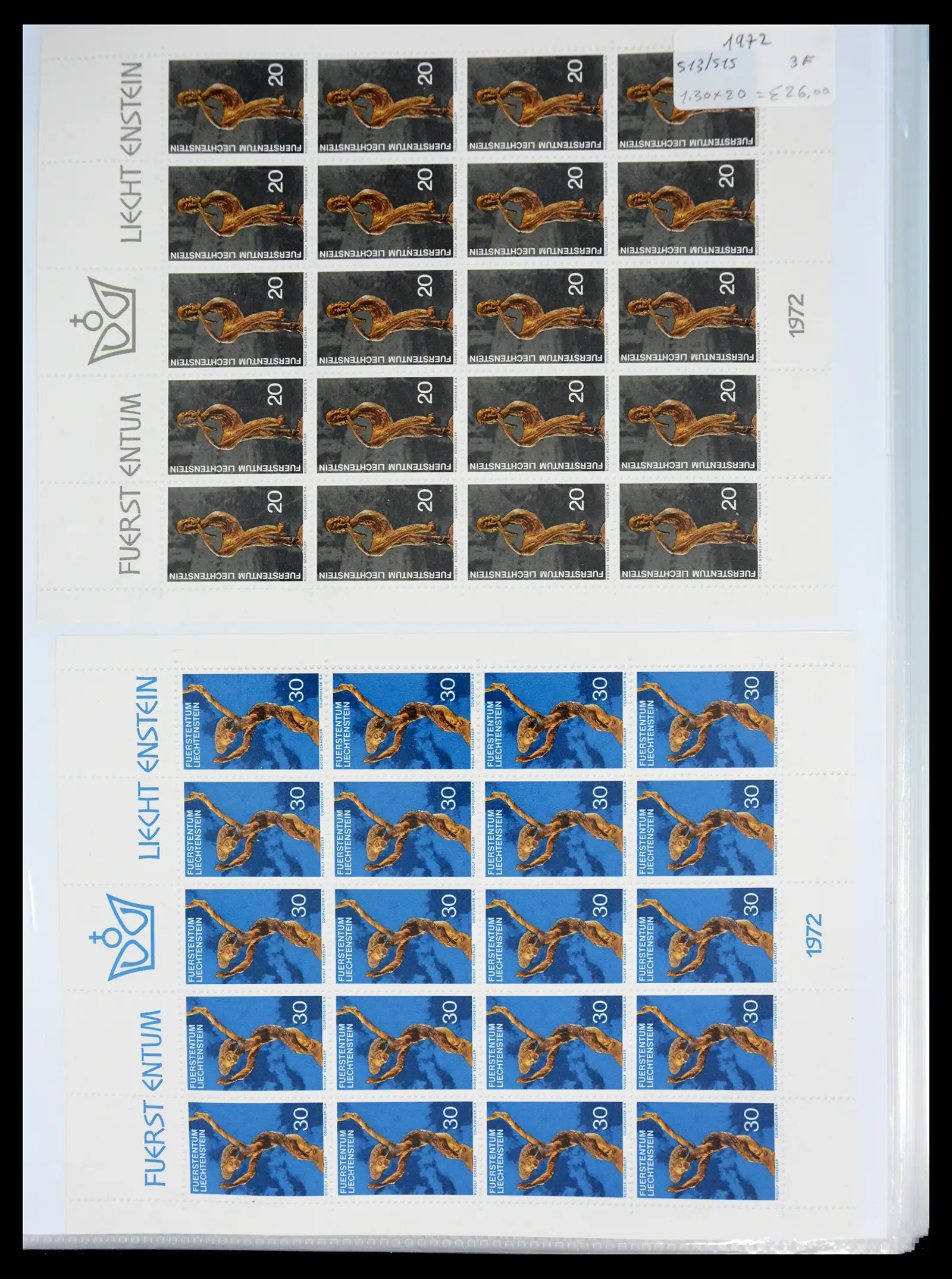 41013 0051 - Stamp collection 41013 Liechtenstein kleinbogen 1950-1984.
