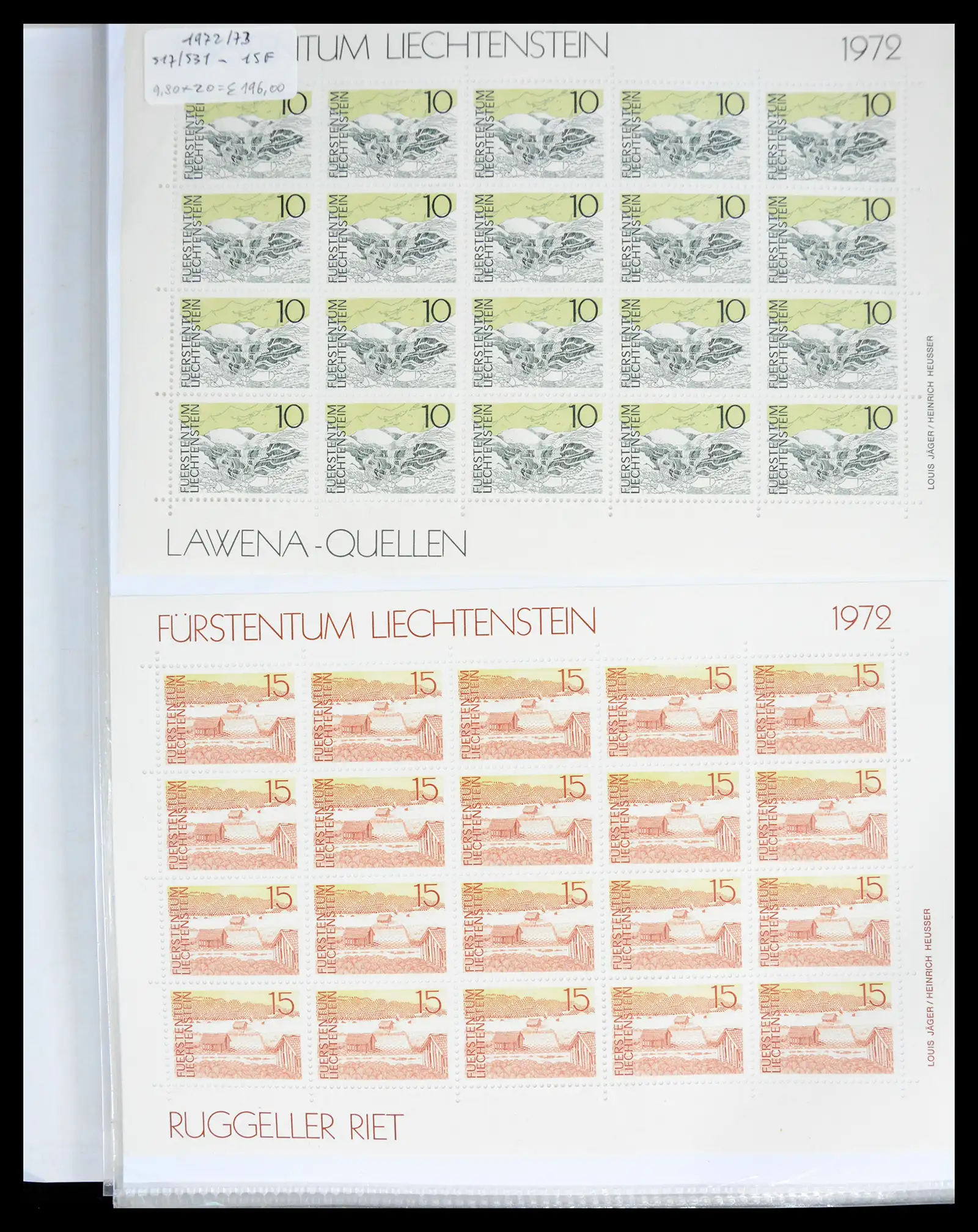 41013 0054 - Stamp collection 41013 Liechtenstein kleinbogen 1950-1984.