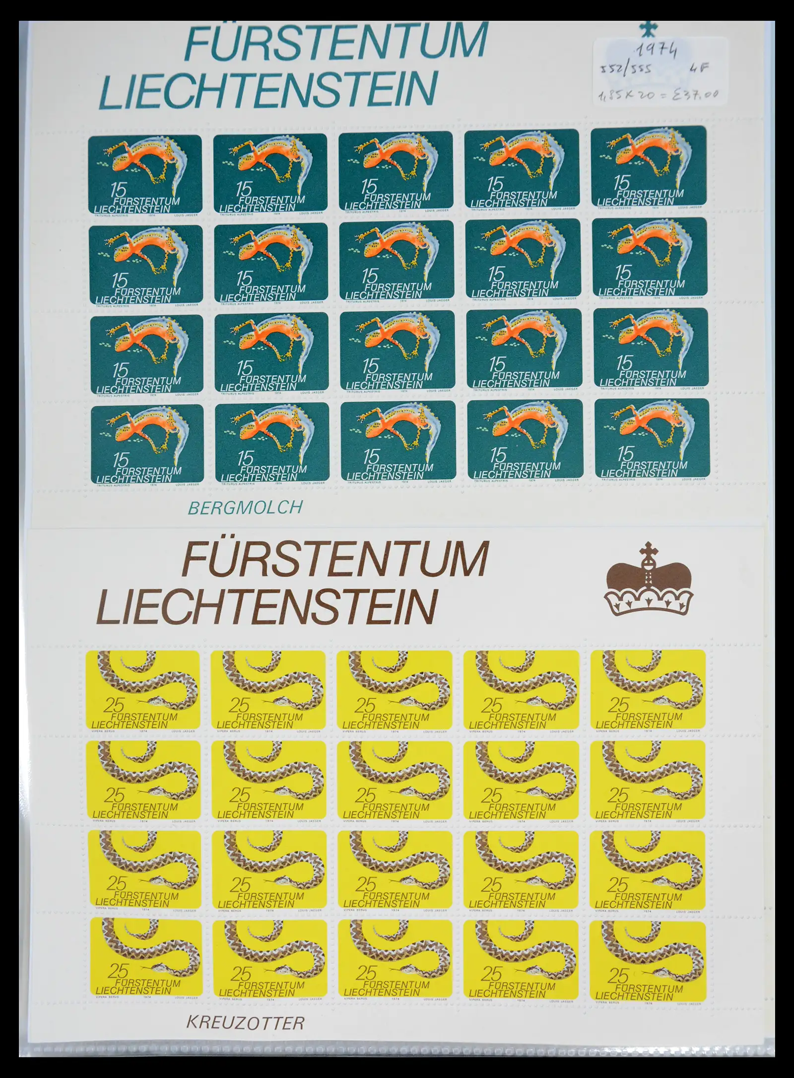 41013 0071 - Stamp collection 41013 Liechtenstein kleinbogen 1950-1984.