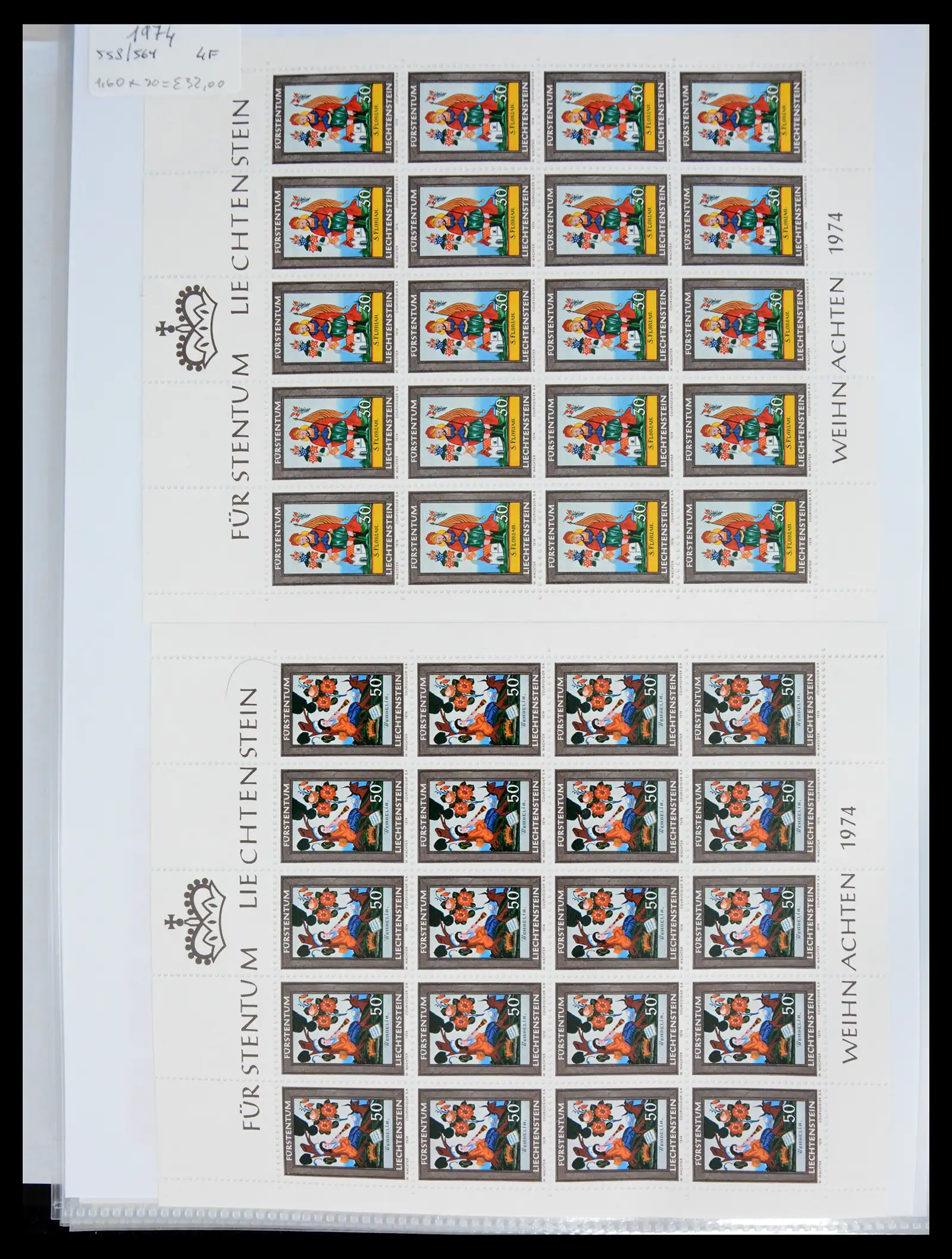 41013 0074 - Stamp collection 41013 Liechtenstein kleinbogen 1950-1984.