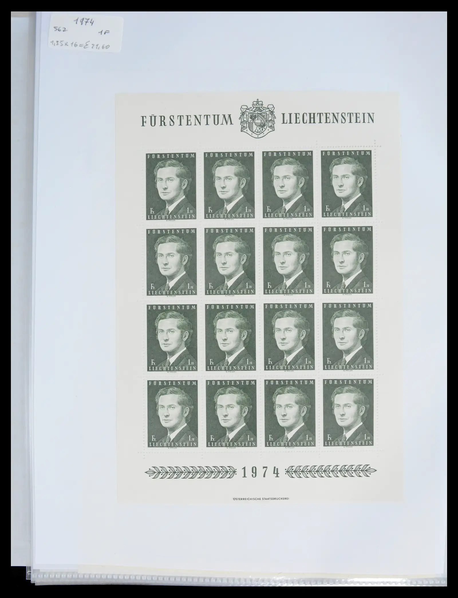 41013 0076 - Stamp collection 41013 Liechtenstein kleinbogen 1950-1984.