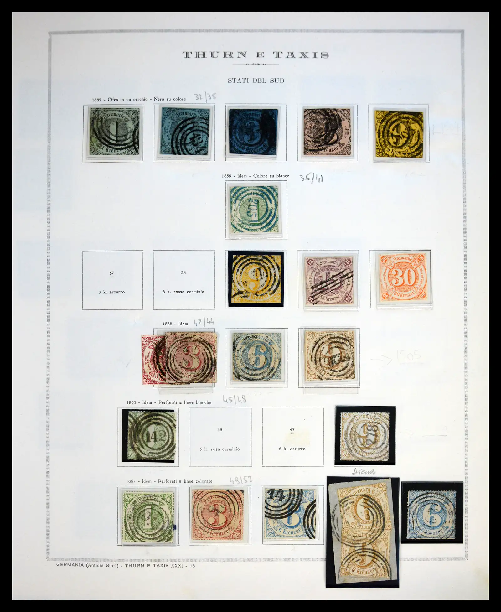 41020 0035 - Stamp collection 41020 Germany States 1849-1920.