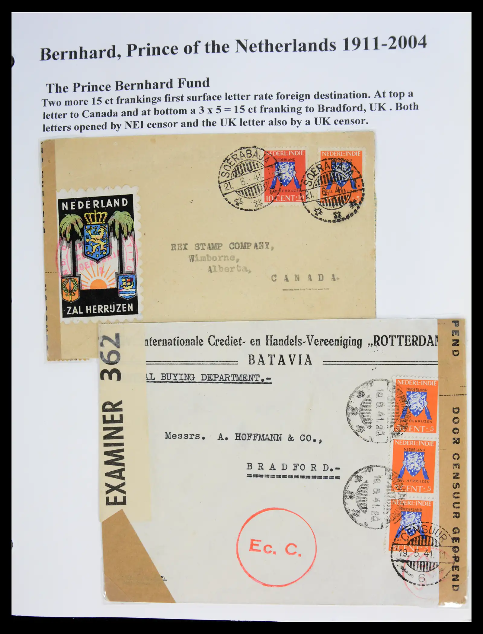 41045 0021 - Stamp collection 41045 Prins Bernhardt specialised collection 1911-2004.