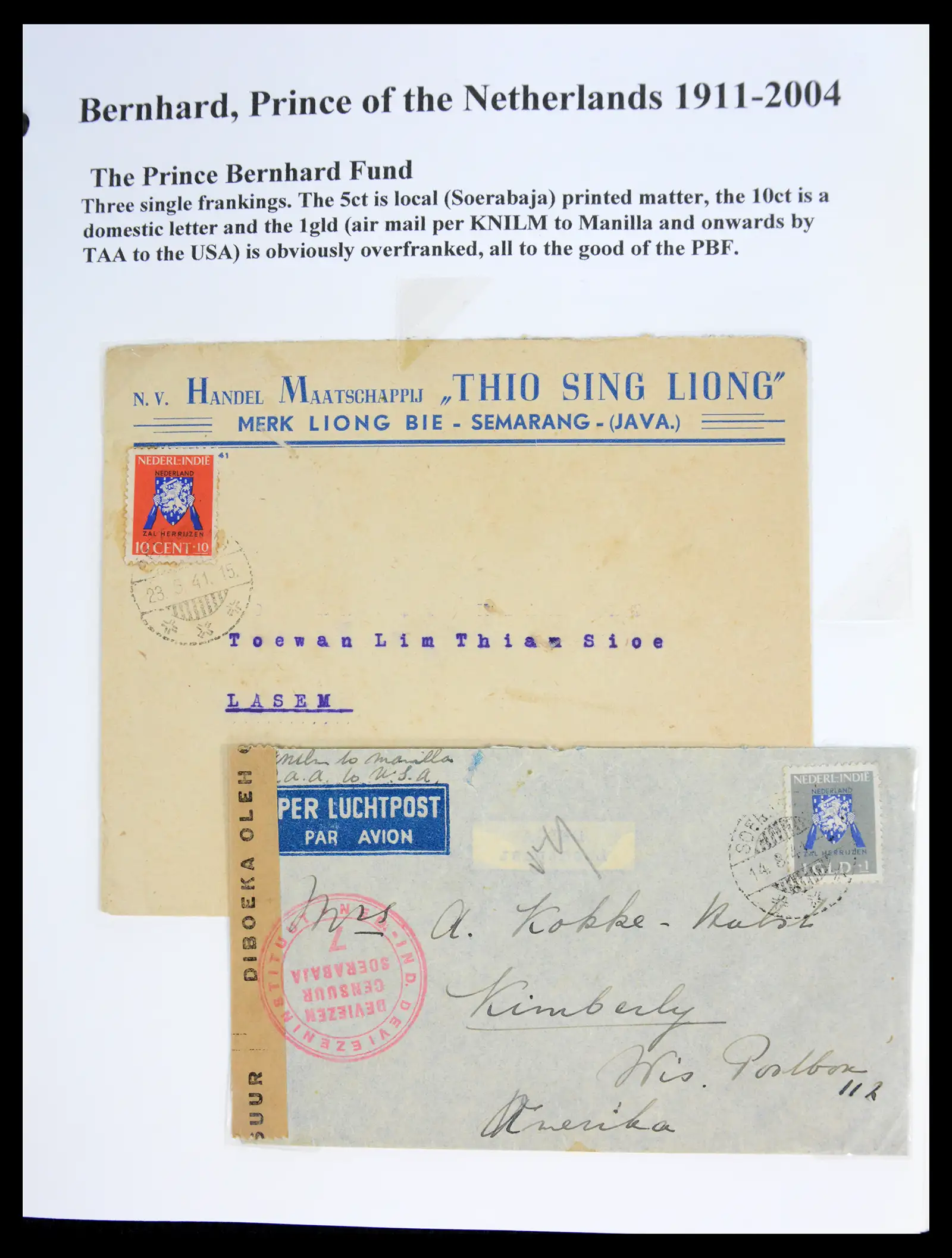 41045 0022 - Stamp collection 41045 Prins Bernhardt specialised collection 1911-2004.