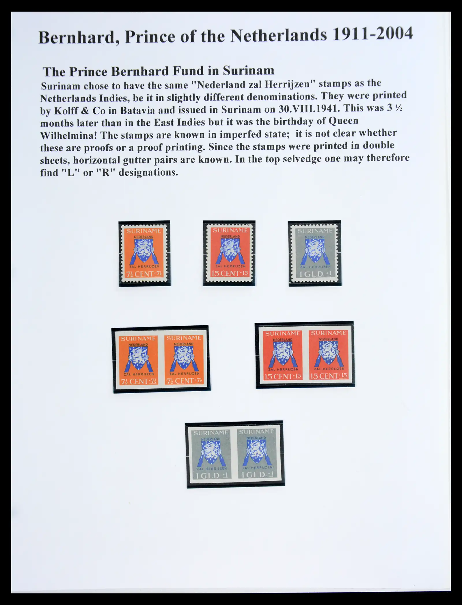 41045 0067 - Stamp collection 41045 Prins Bernhardt specialised collection 1911-2004.