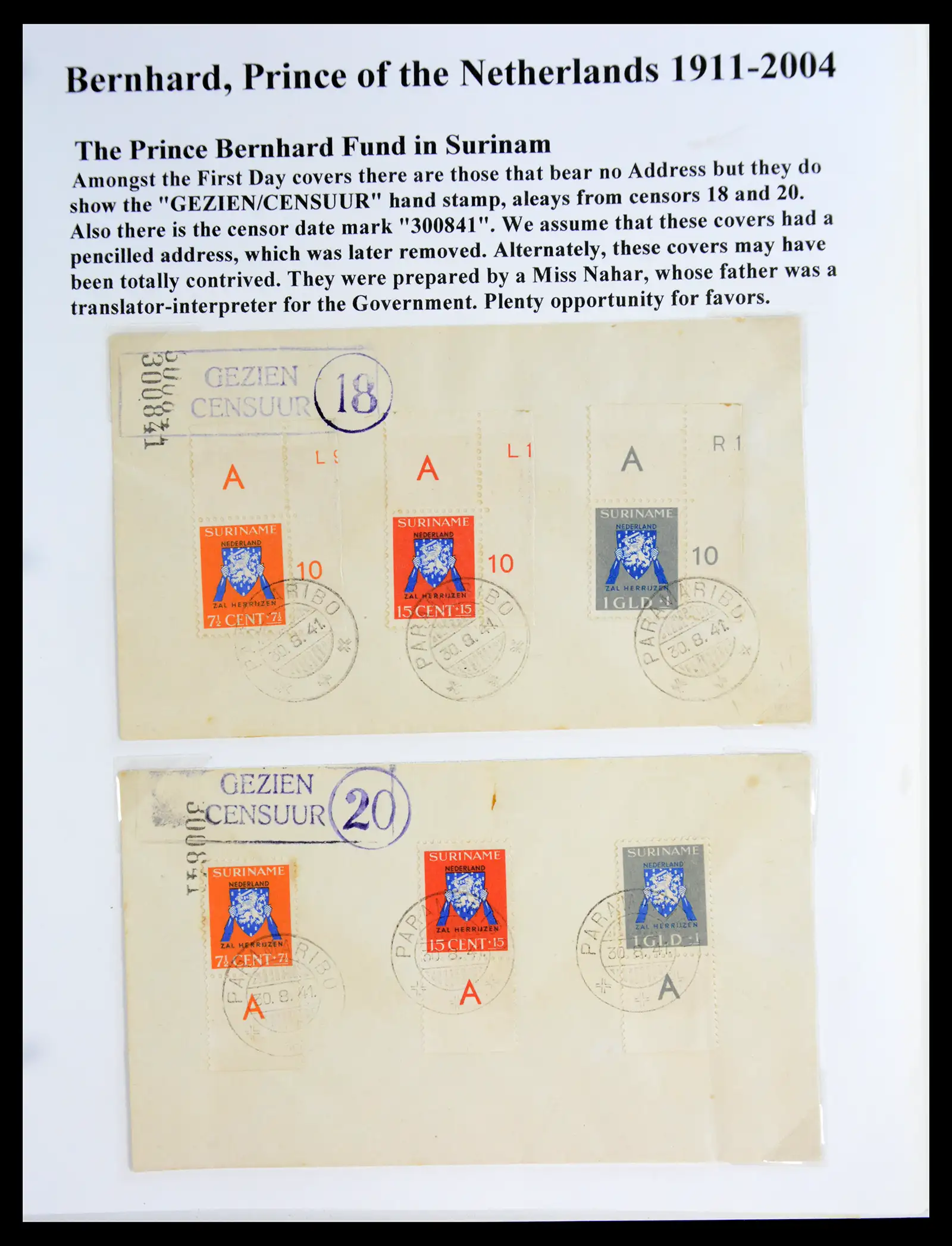 41045 0069 - Stamp collection 41045 Prins Bernhardt specialised collection 1911-2004.