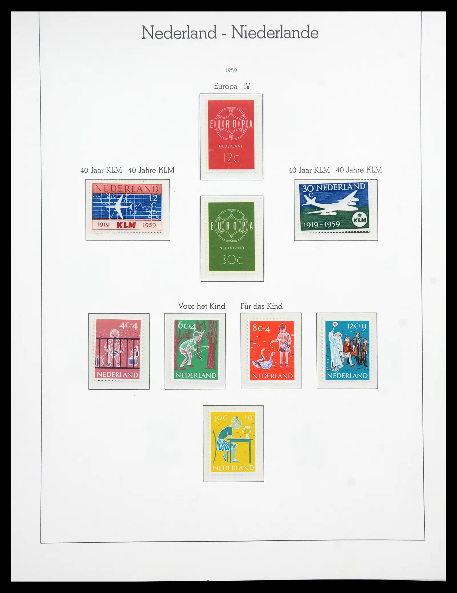 41050 0065 - Postzegelverzameling 41050 Nederland COMPLEET 1852-1959.