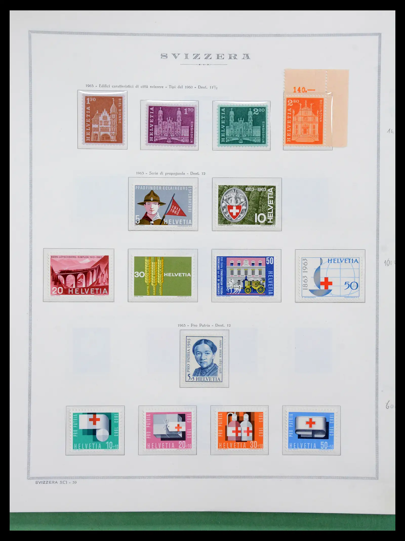 41057 0044 - Stamp collection 41057 Switzerland complete 1913-1985.