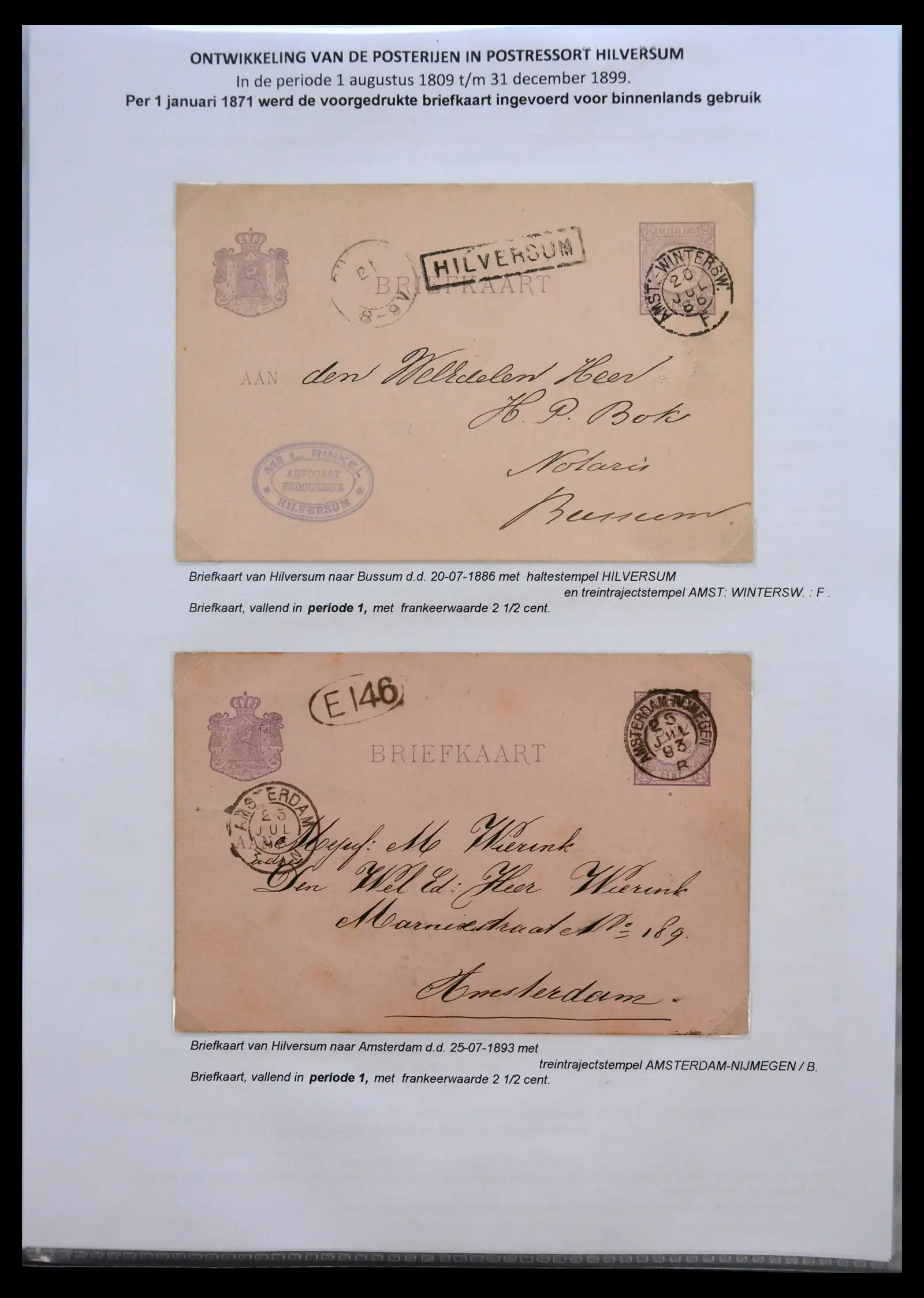41058 0055 - Stamp collection 41058 Netherlands covers 1800-1900.