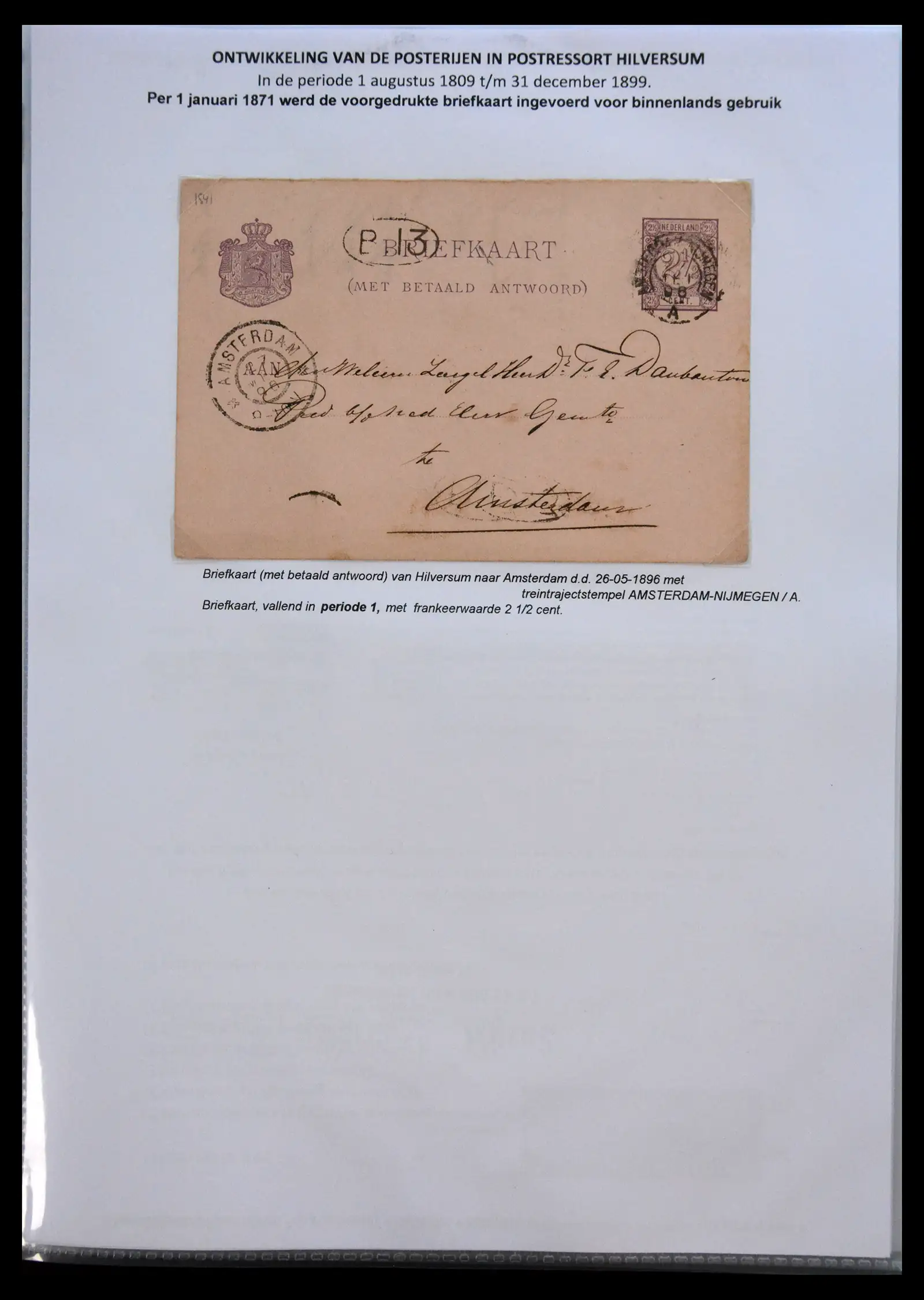 41058 0056 - Stamp collection 41058 Netherlands covers 1800-1900.