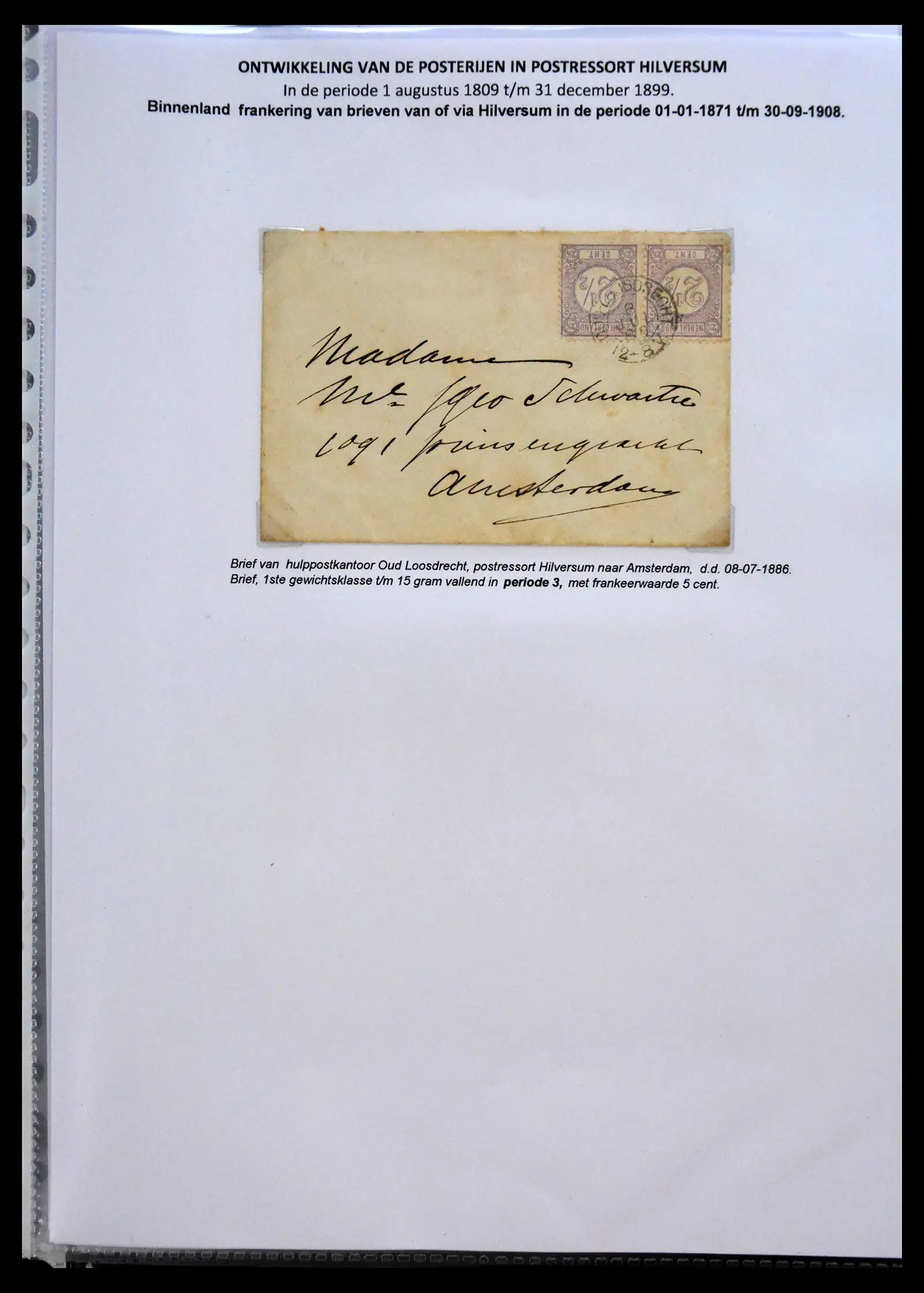 41058 0064 - Stamp collection 41058 Netherlands covers 1800-1900.
