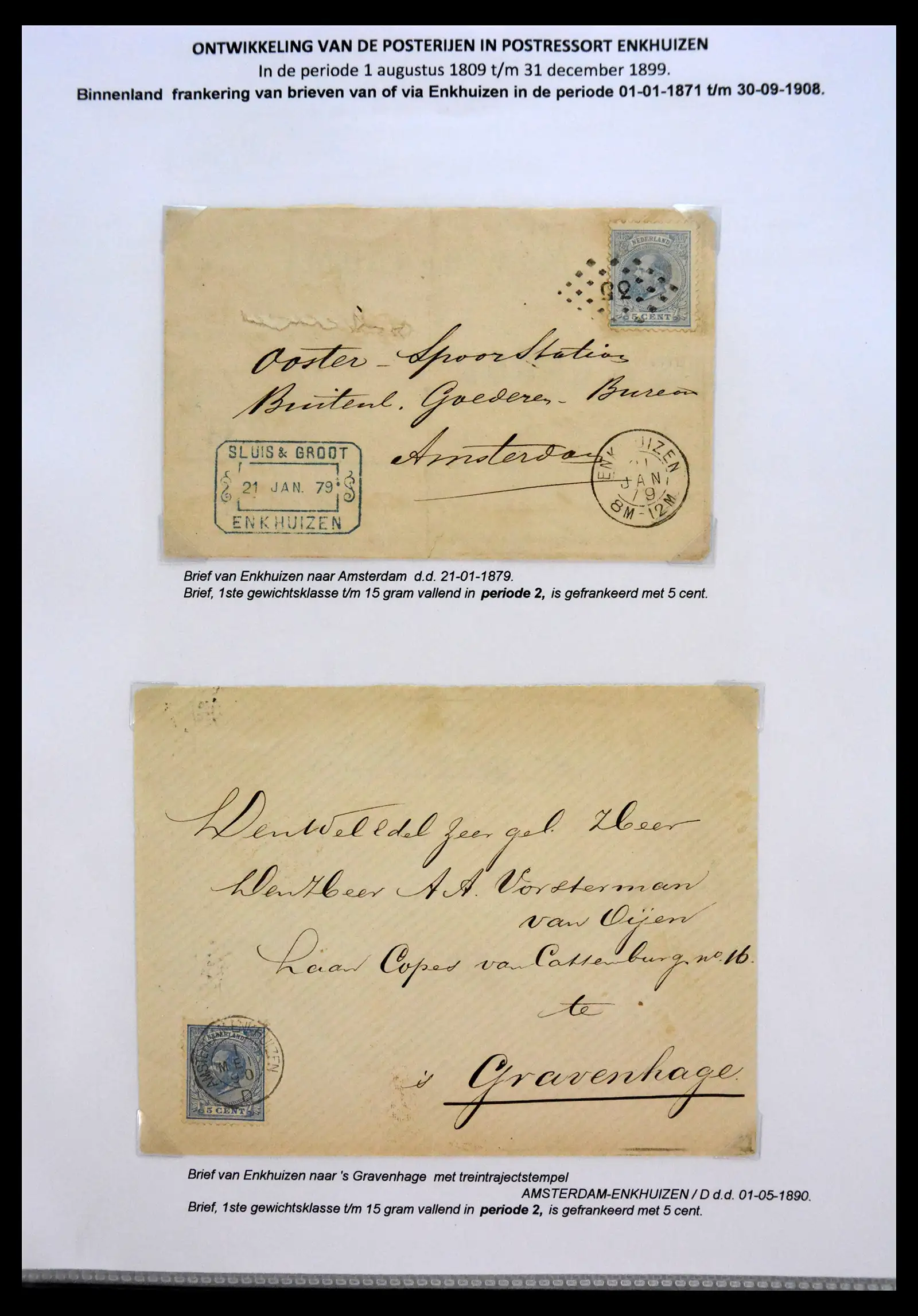 41058 0090 - Stamp collection 41058 Netherlands covers 1800-1900.
