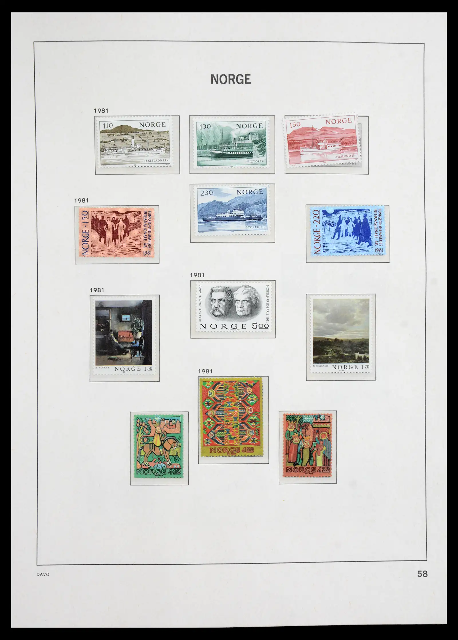 41062 0045 - Stamp collection 41062 Norway complete 1950-1009.