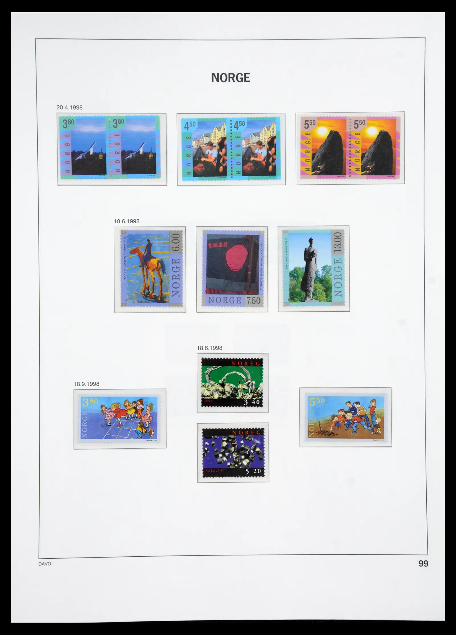 41062 0100 - Stamp collection 41062 Norway complete 1950-1009.