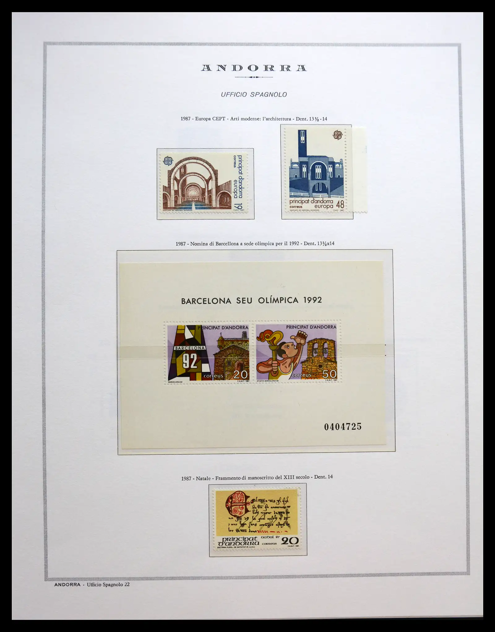 41063 0022 - Stamp collection 41063 Spanish Andorra 1928-1996.