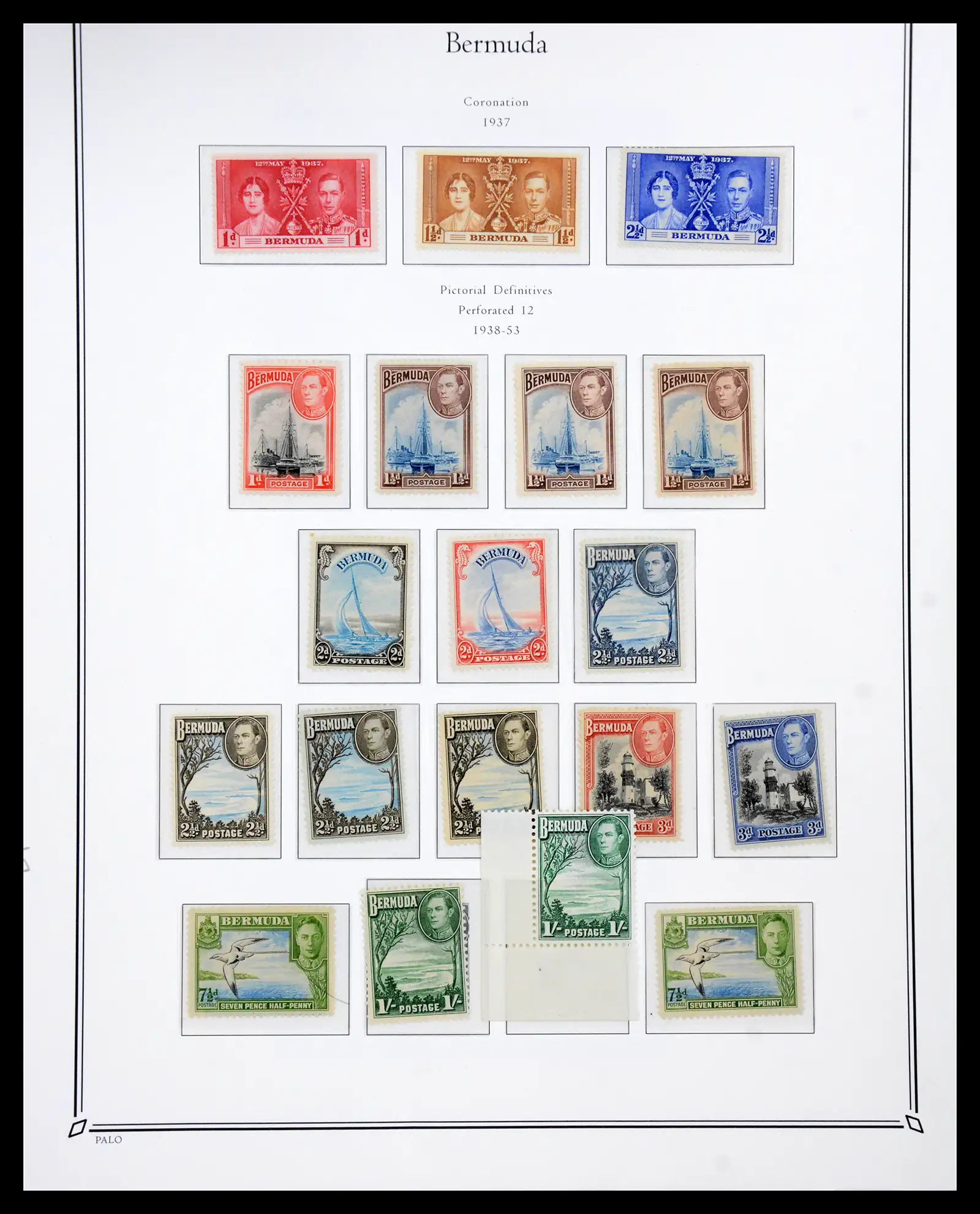 41065 0028 - Postzegelverzameling 41065 Bermuda supercollectie hoge waarden 1938-1953.