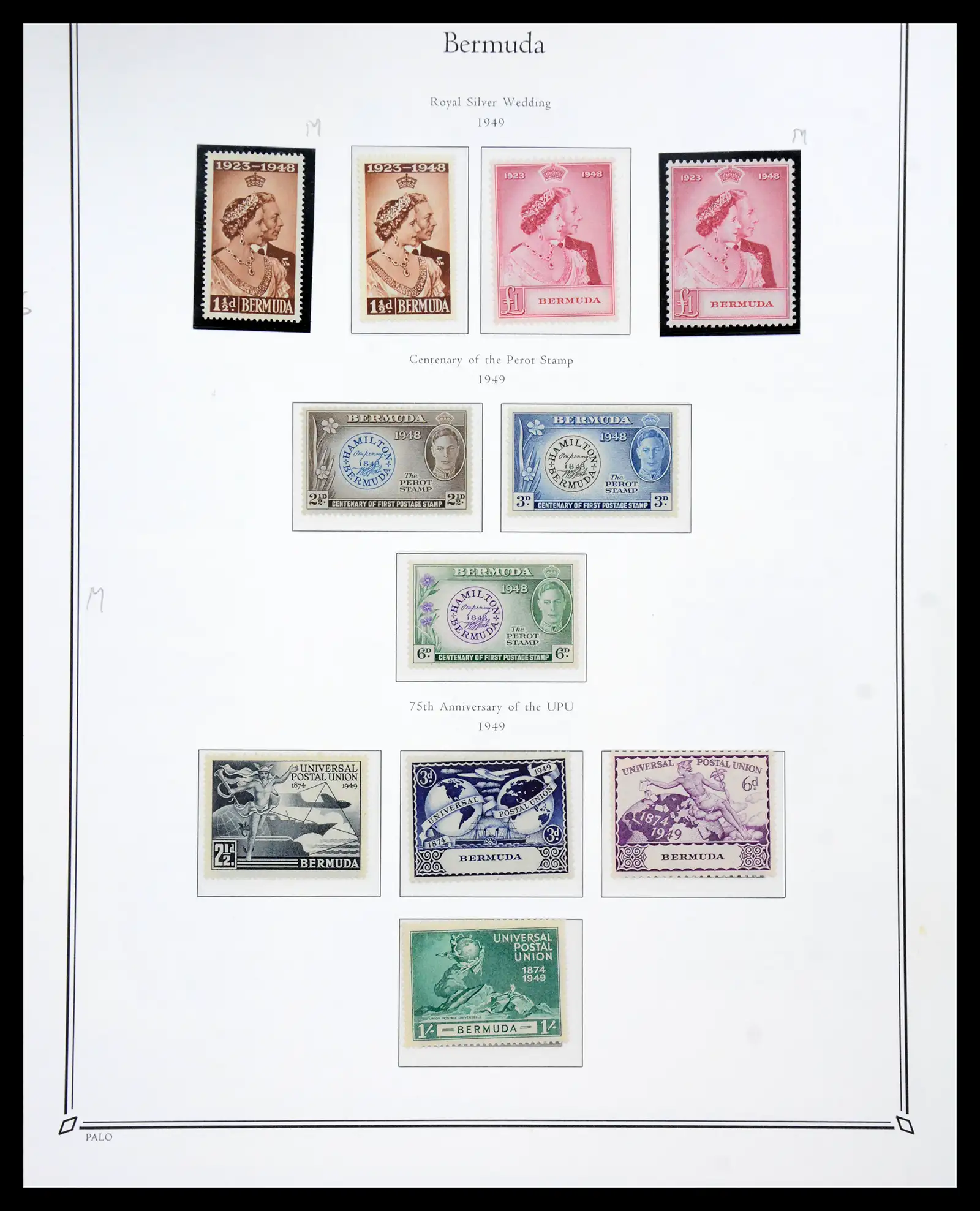 41065 0030 - Postzegelverzameling 41065 Bermuda supercollectie hoge waarden 1938-1953.