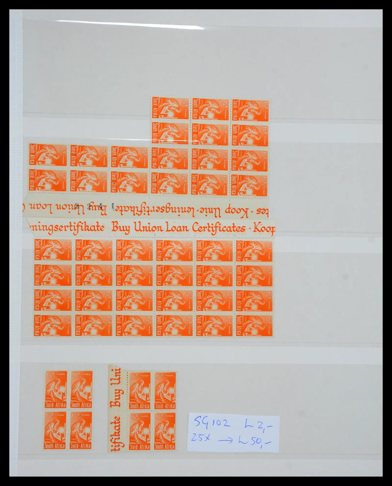 41067 0023 - Postzegelverzameling 41067 Zuid Afrika 1941-1946.