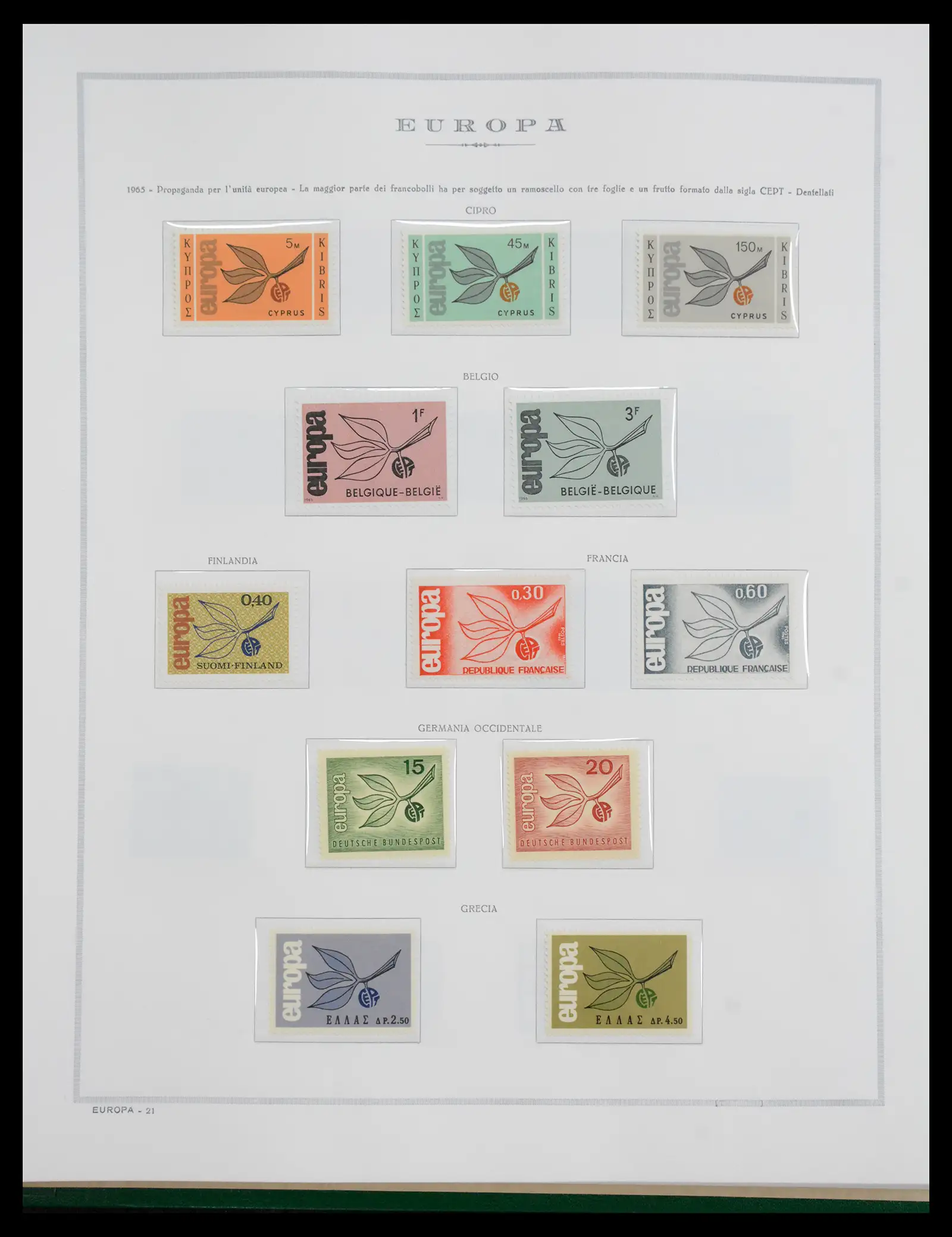 41076 0021 - Postzegelverzameling 41076 Europa Cept 1956-1975.