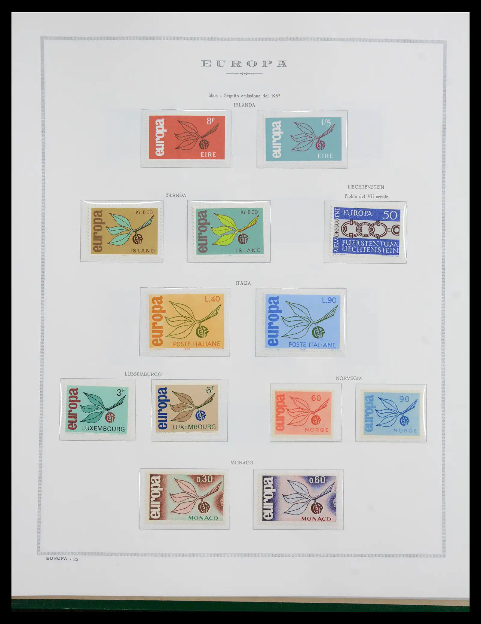 41076 0022 - Postzegelverzameling 41076 Europa Cept 1956-1975.