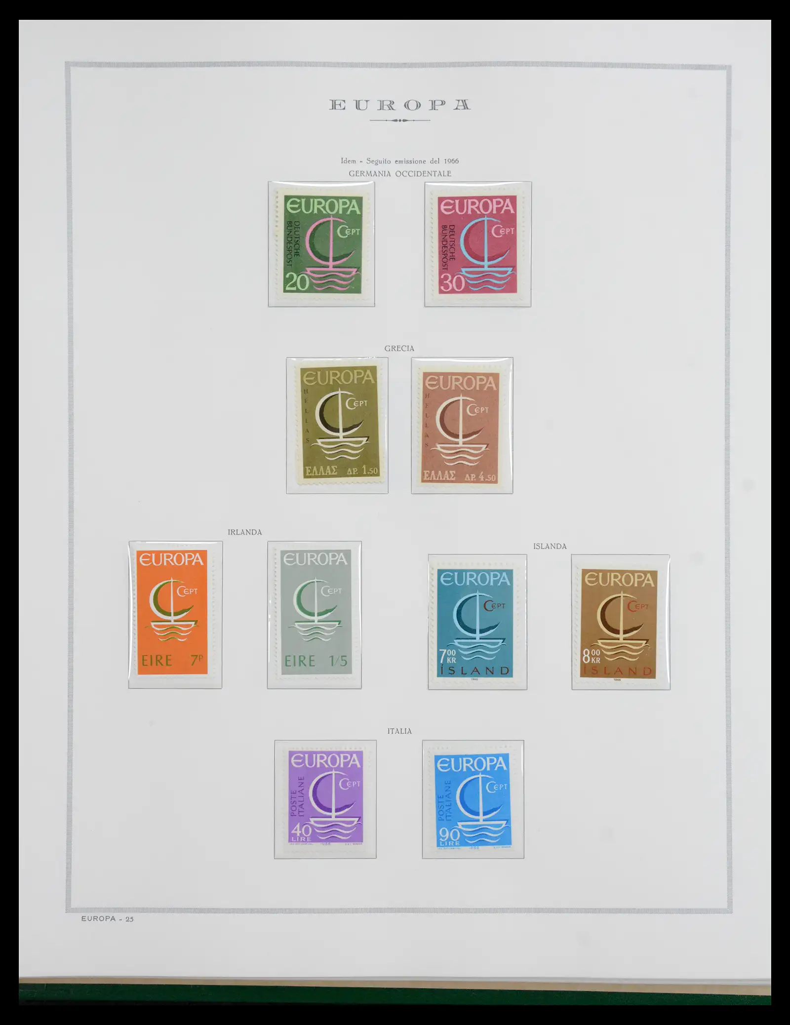 41076 0025 - Postzegelverzameling 41076 Europa Cept 1956-1975.