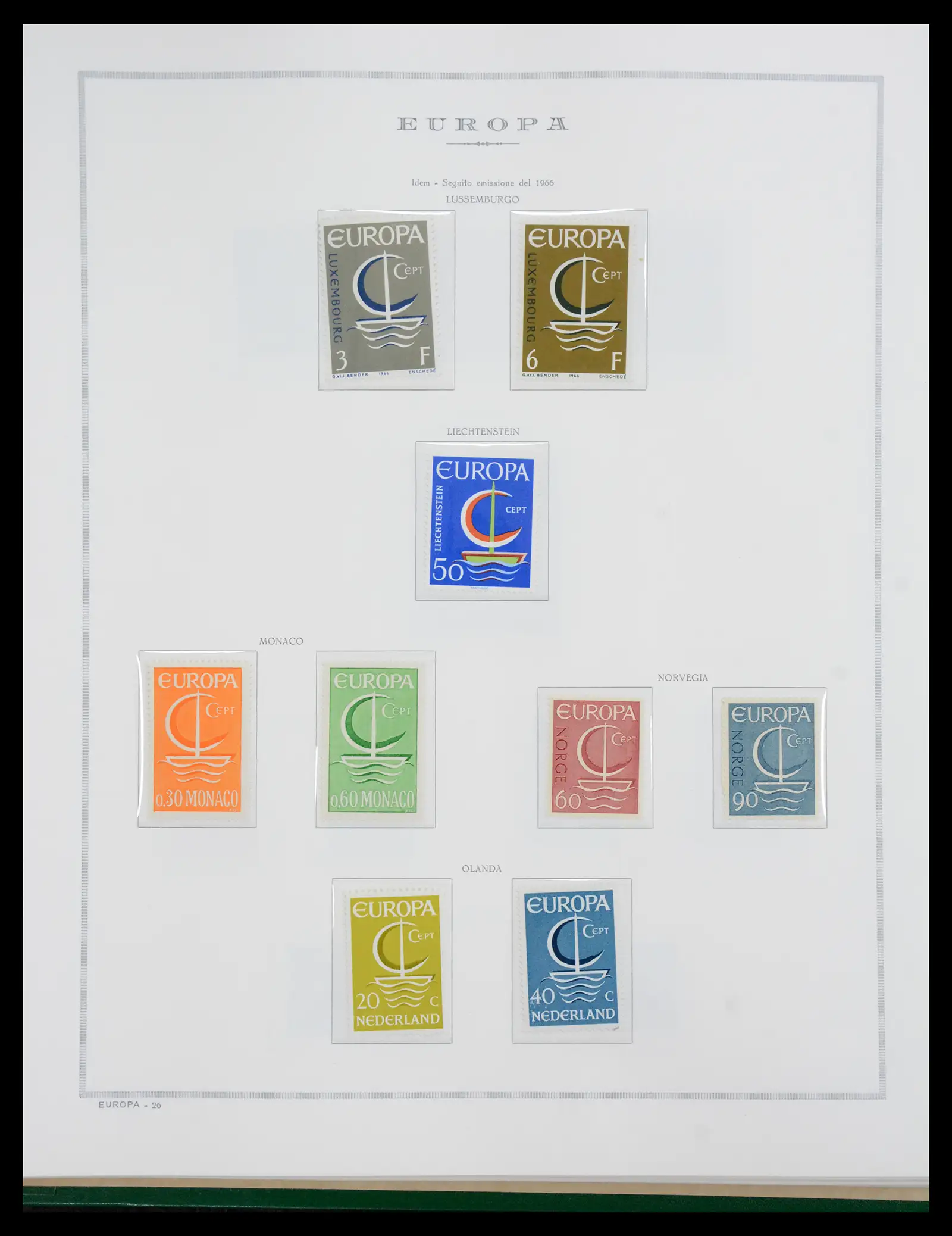 41076 0026 - Postzegelverzameling 41076 Europa Cept 1956-1975.