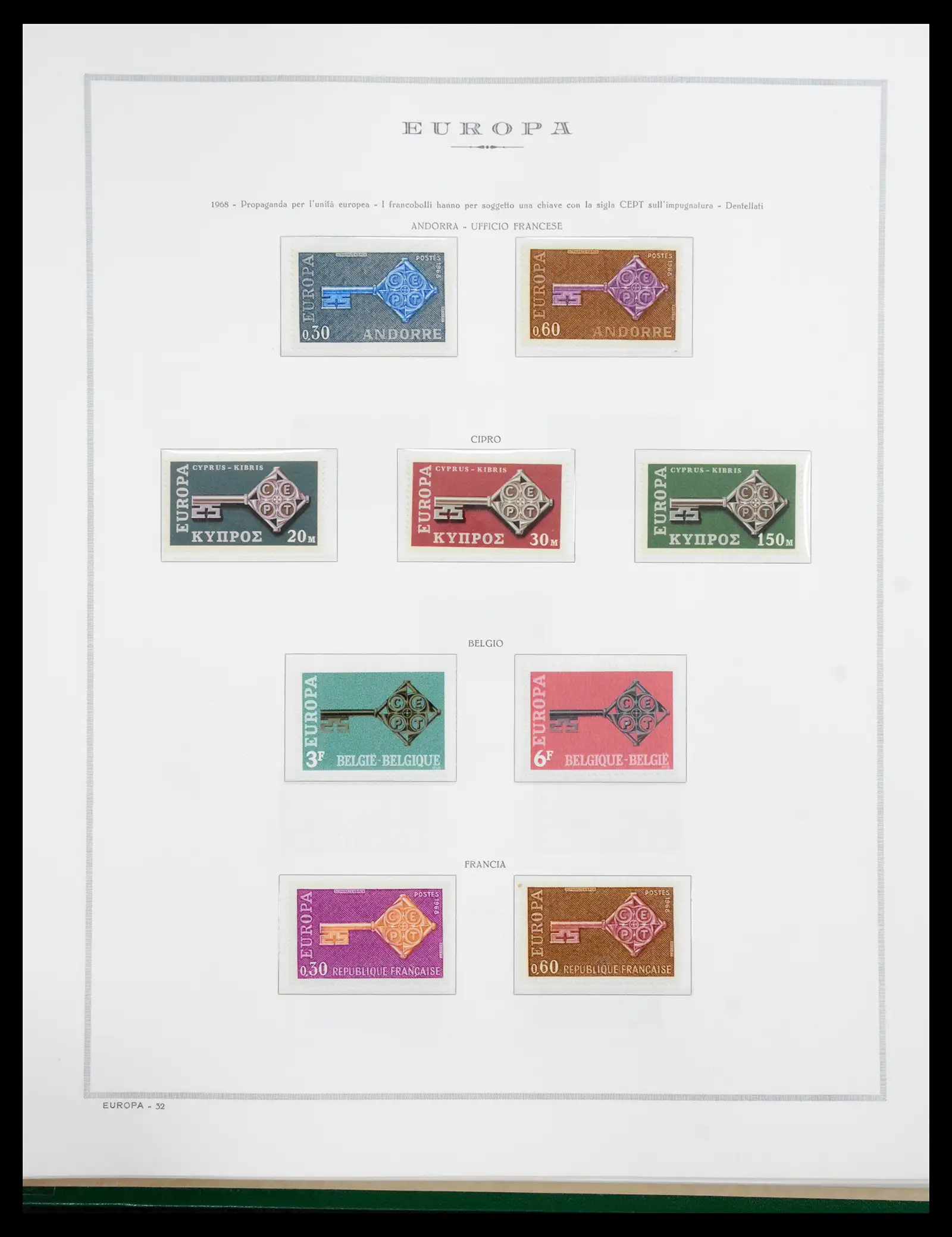 41076 0033 - Postzegelverzameling 41076 Europa Cept 1956-1975.