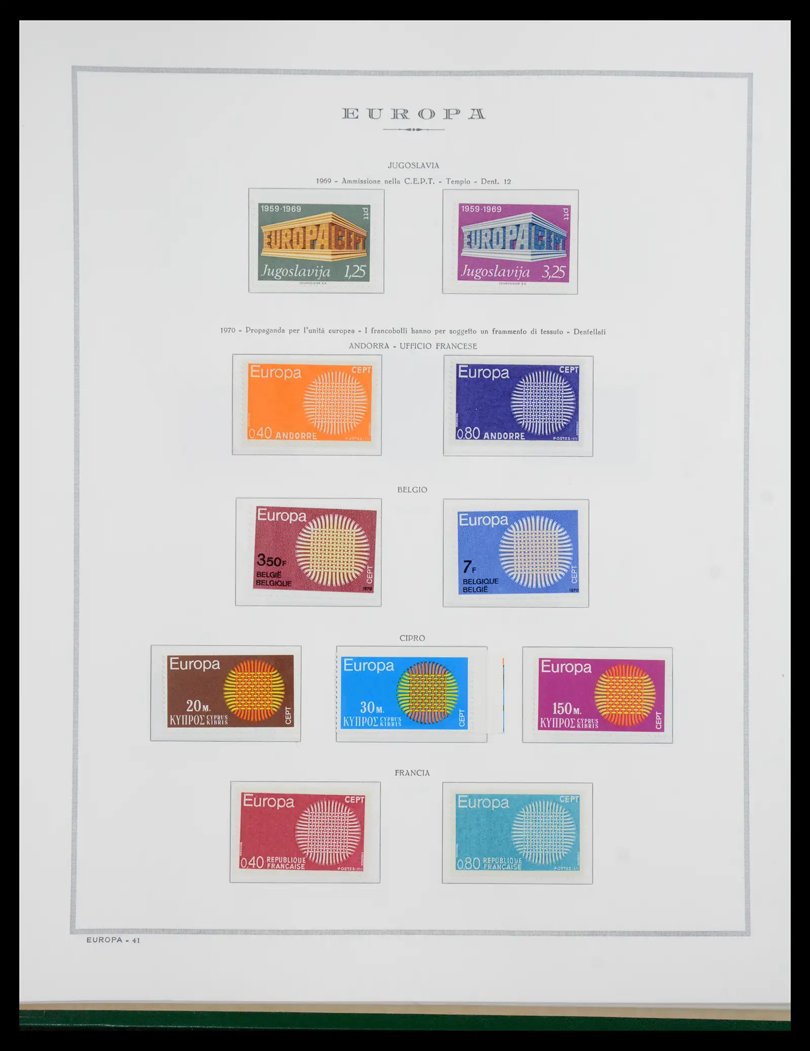 41076 0042 - Postzegelverzameling 41076 Europa Cept 1956-1975.