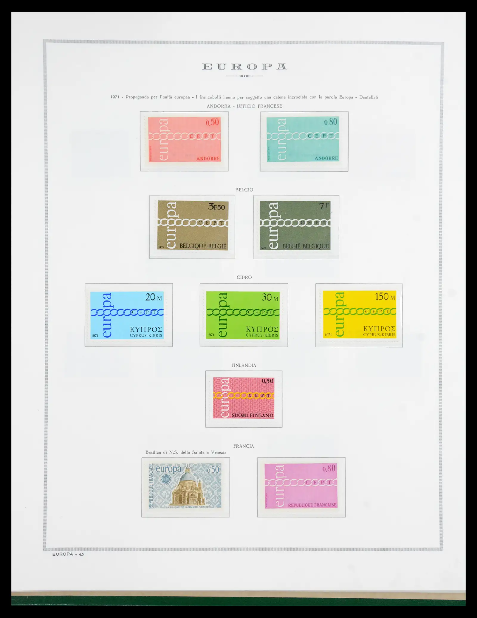 41076 0046 - Postzegelverzameling 41076 Europa Cept 1956-1975.