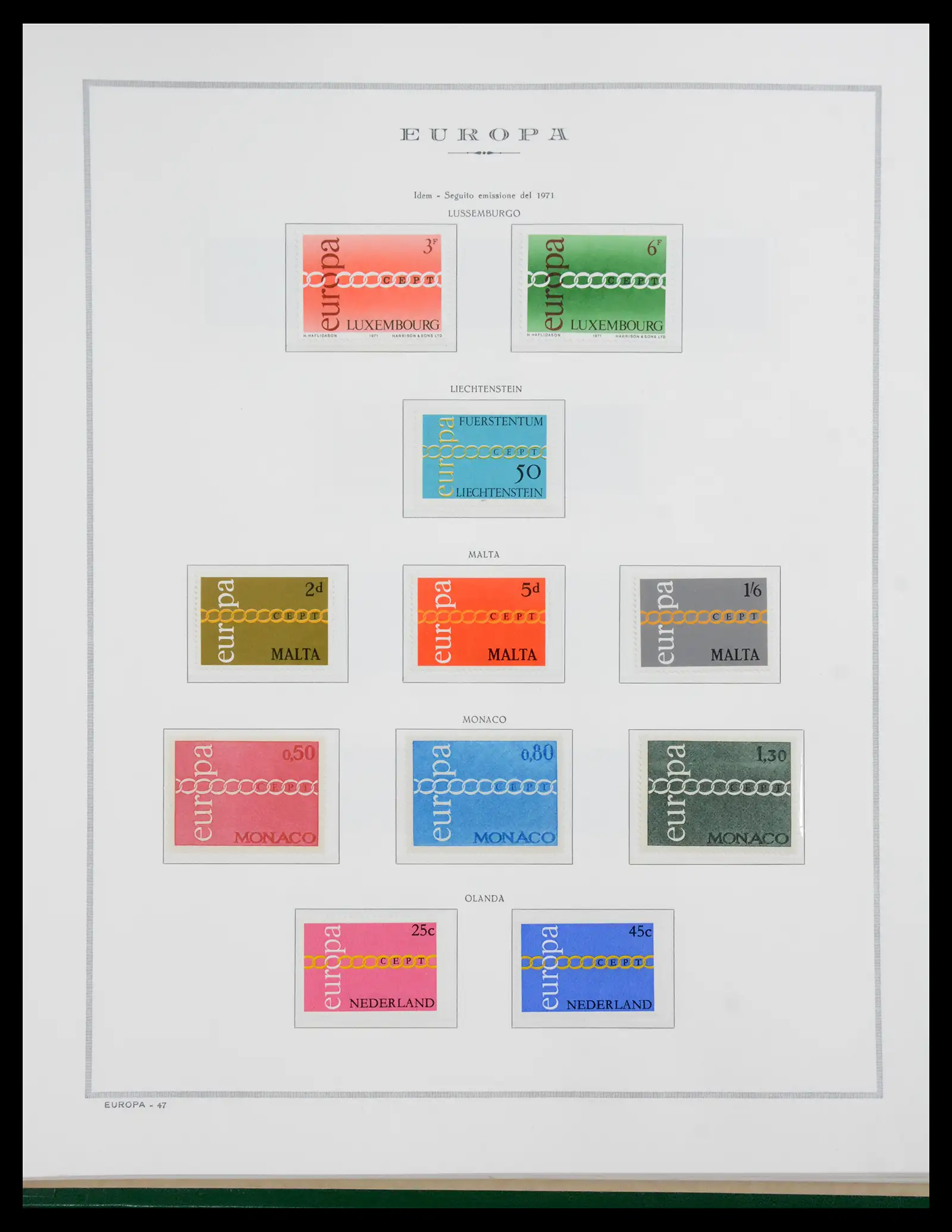41076 0048 - Postzegelverzameling 41076 Europa Cept 1956-1975.