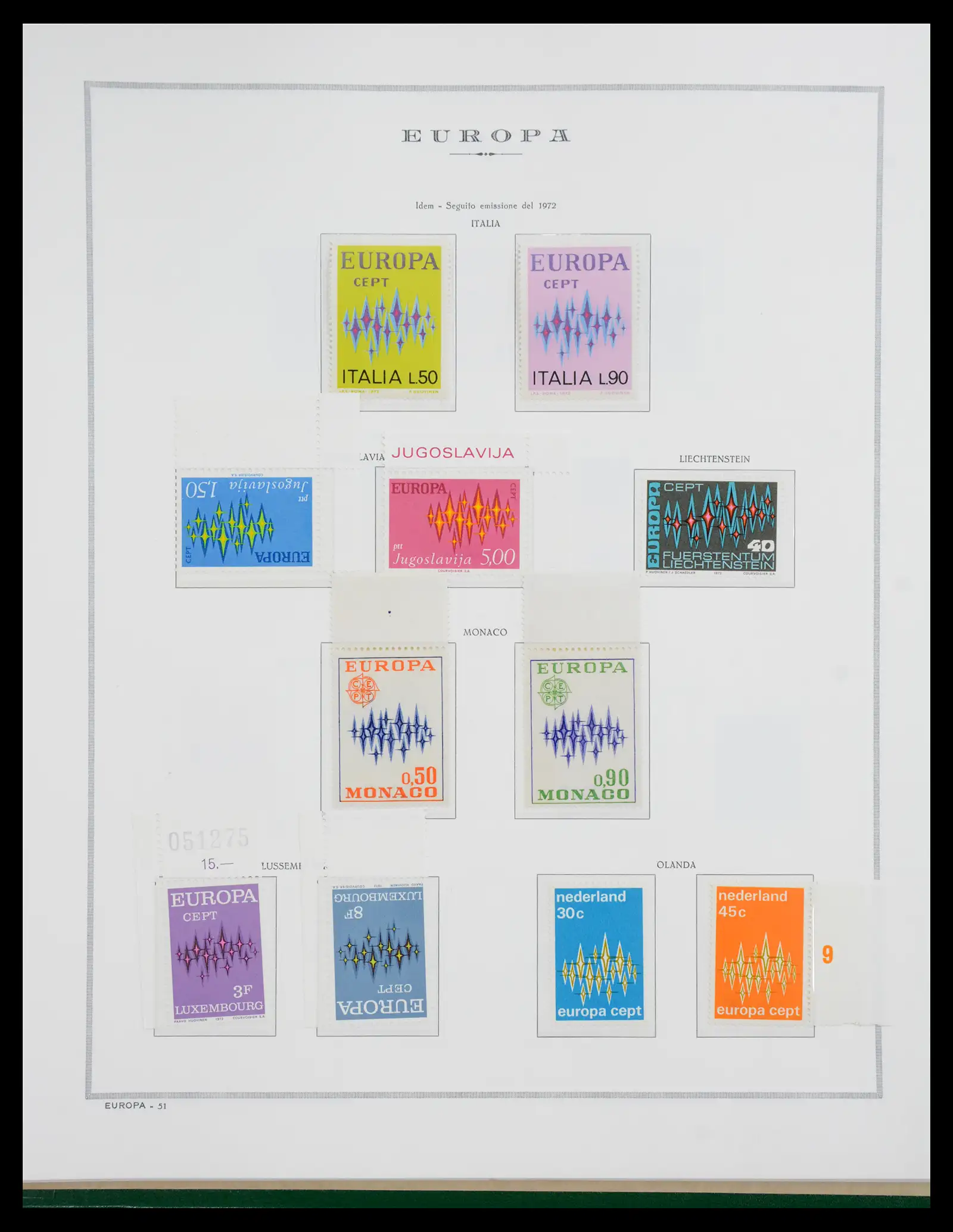 41076 0052 - Postzegelverzameling 41076 Europa Cept 1956-1975.