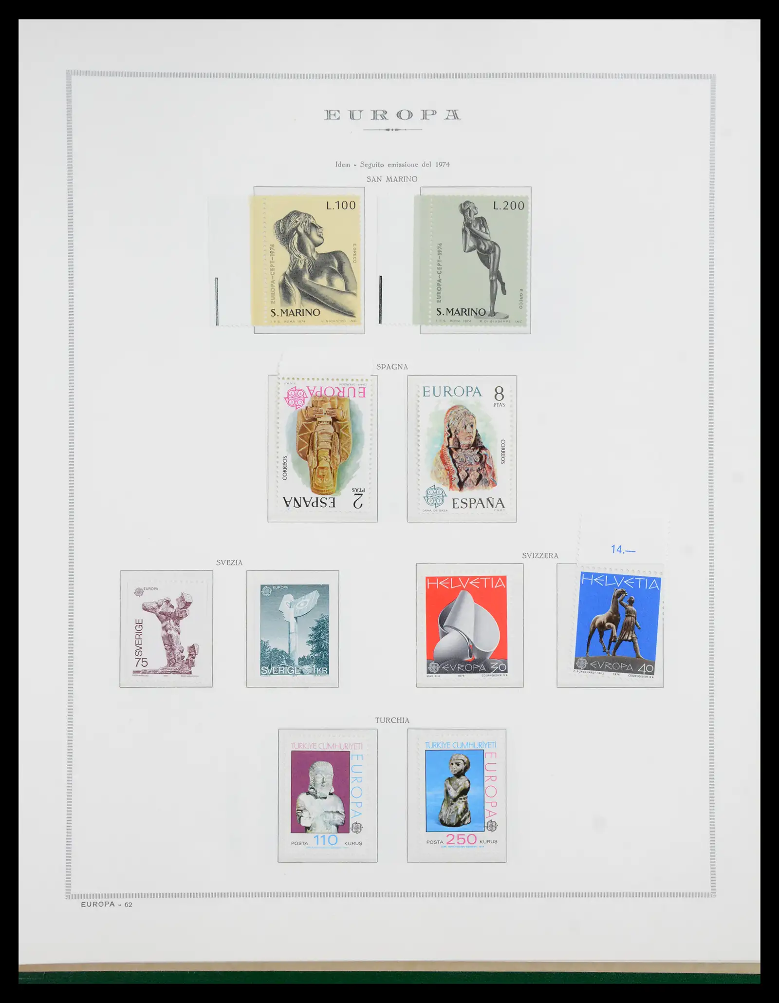 41076 0063 - Postzegelverzameling 41076 Europa Cept 1956-1975.