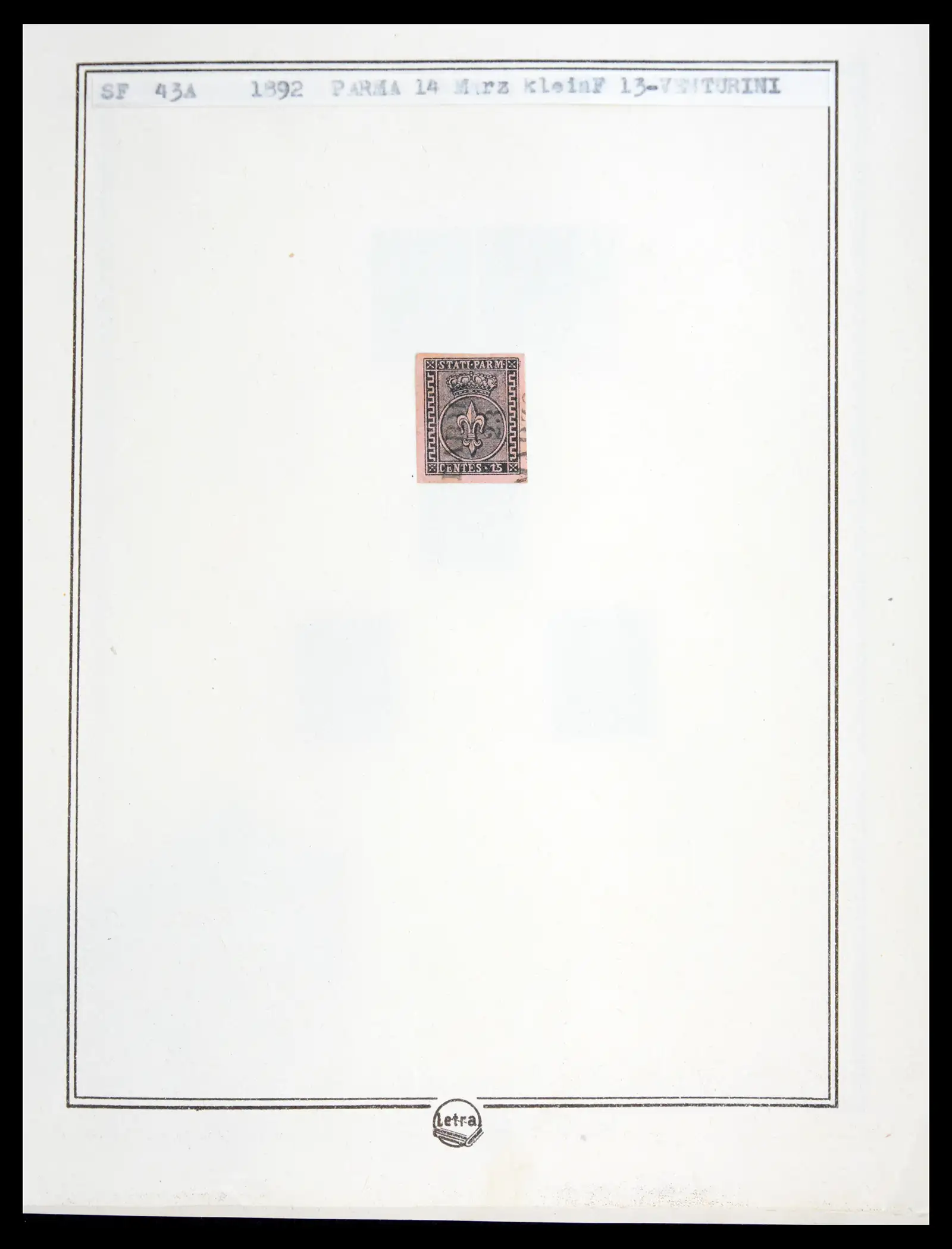 41081 0030 - Stamp collection 41081 Parma reference collection 1852-1859.