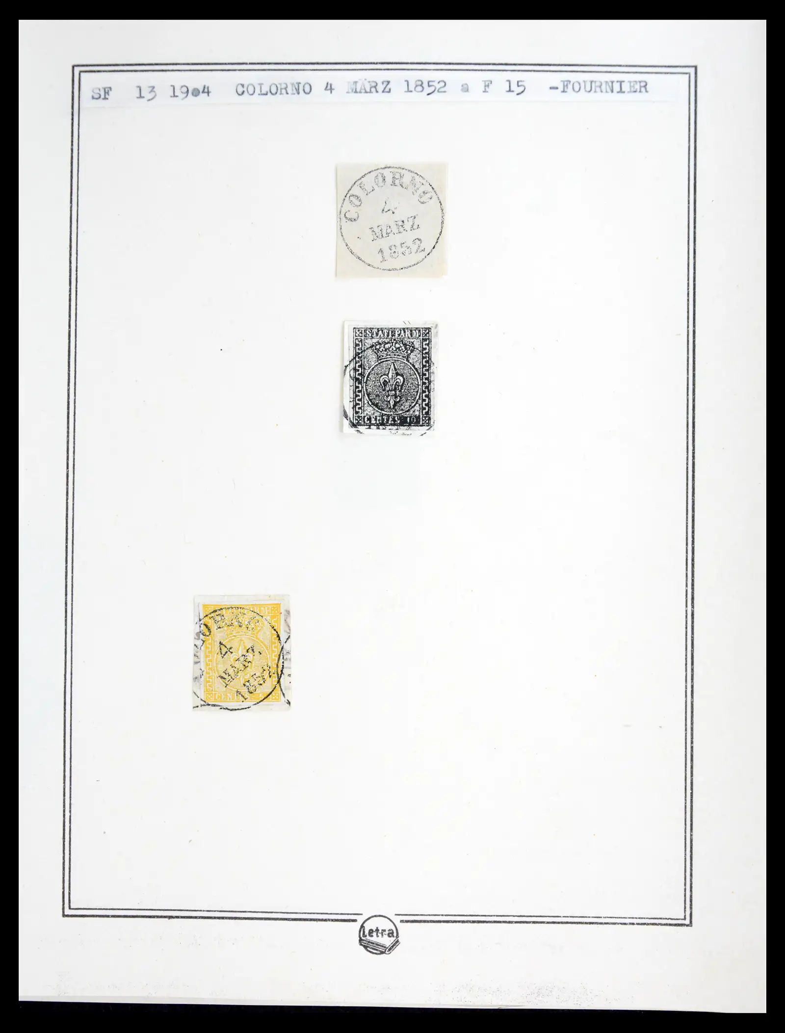 41081 0038 - Stamp collection 41081 Parma reference collection 1852-1859.