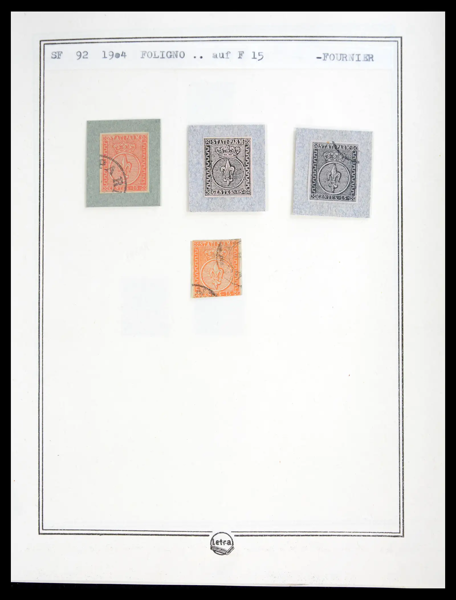 41081 0039 - Stamp collection 41081 Parma reference collection 1852-1859.