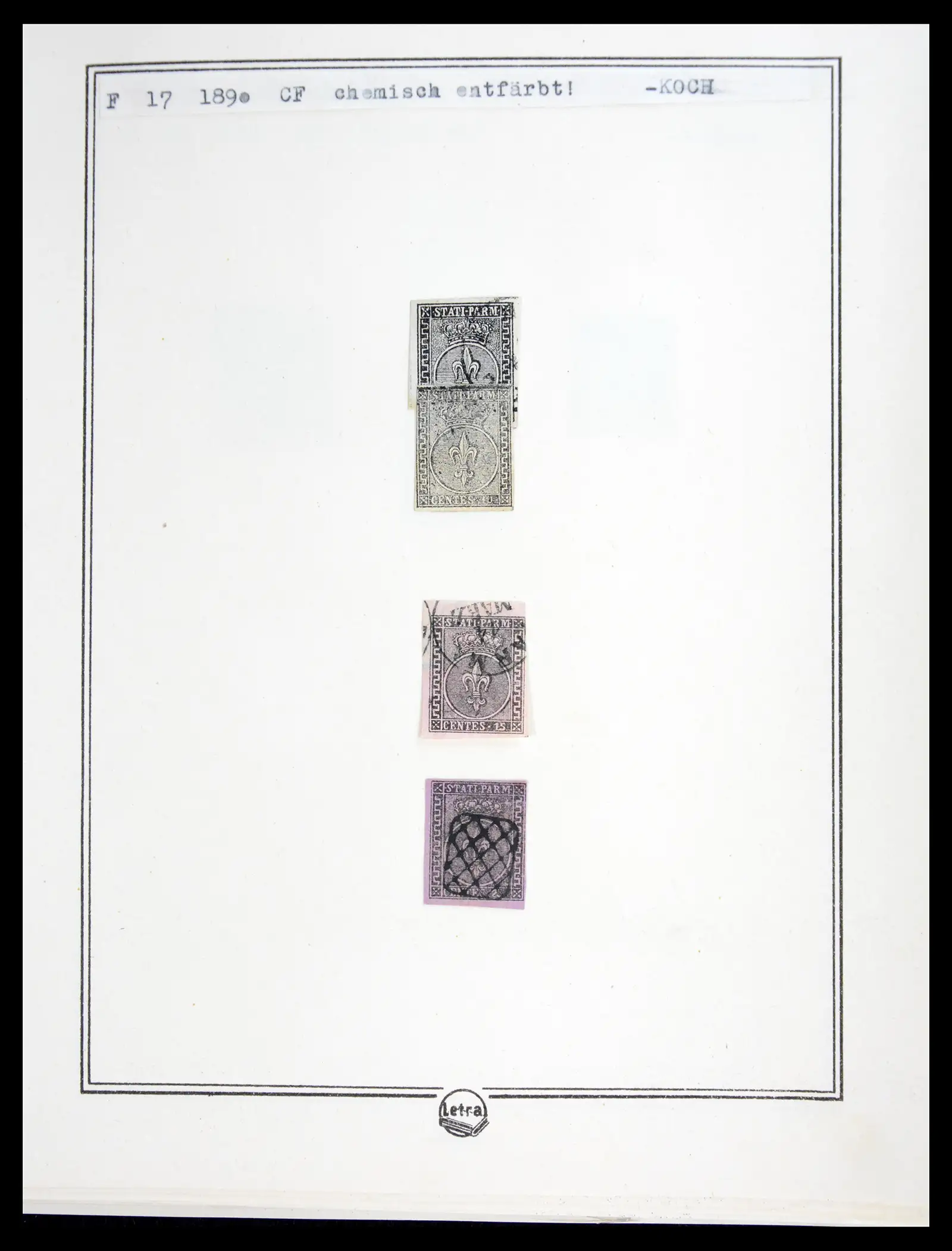 41081 0044 - Stamp collection 41081 Parma reference collection 1852-1859.