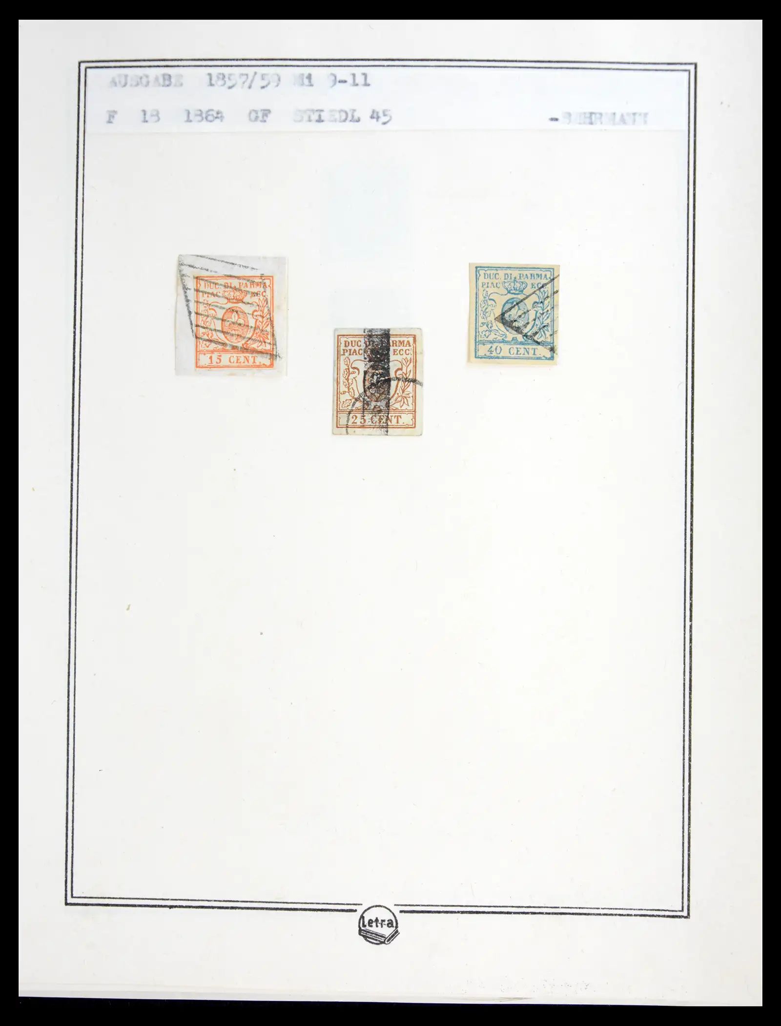 41081 0045 - Stamp collection 41081 Parma reference collection 1852-1859.