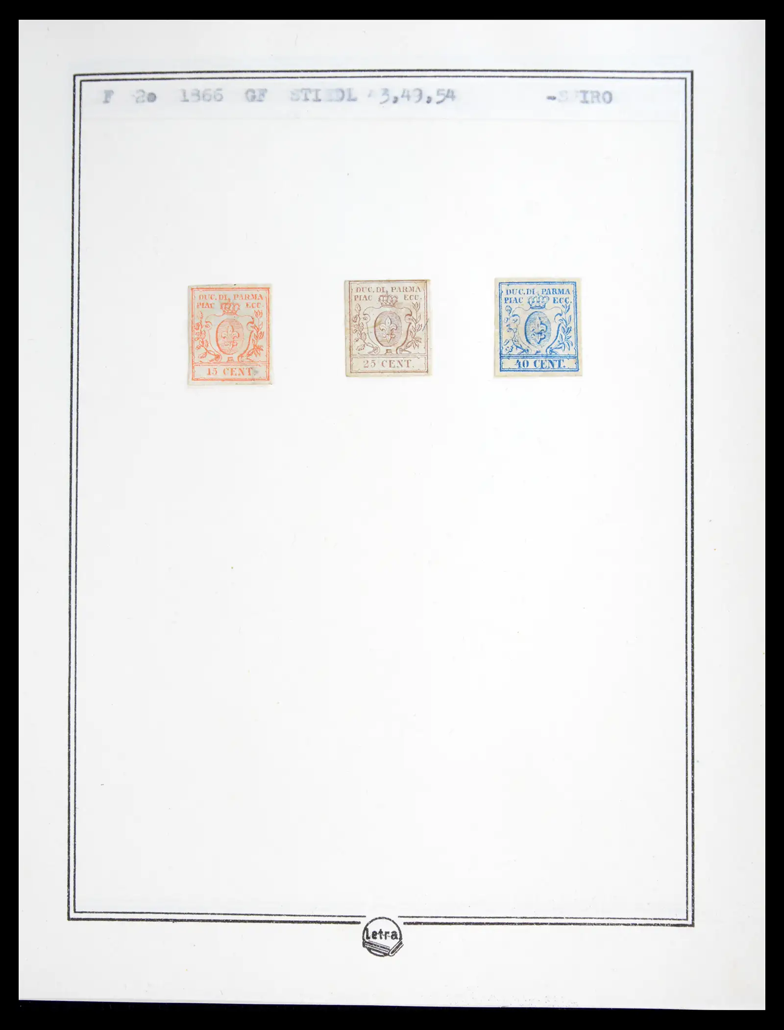 41081 0048 - Stamp collection 41081 Parma reference collection 1852-1859.