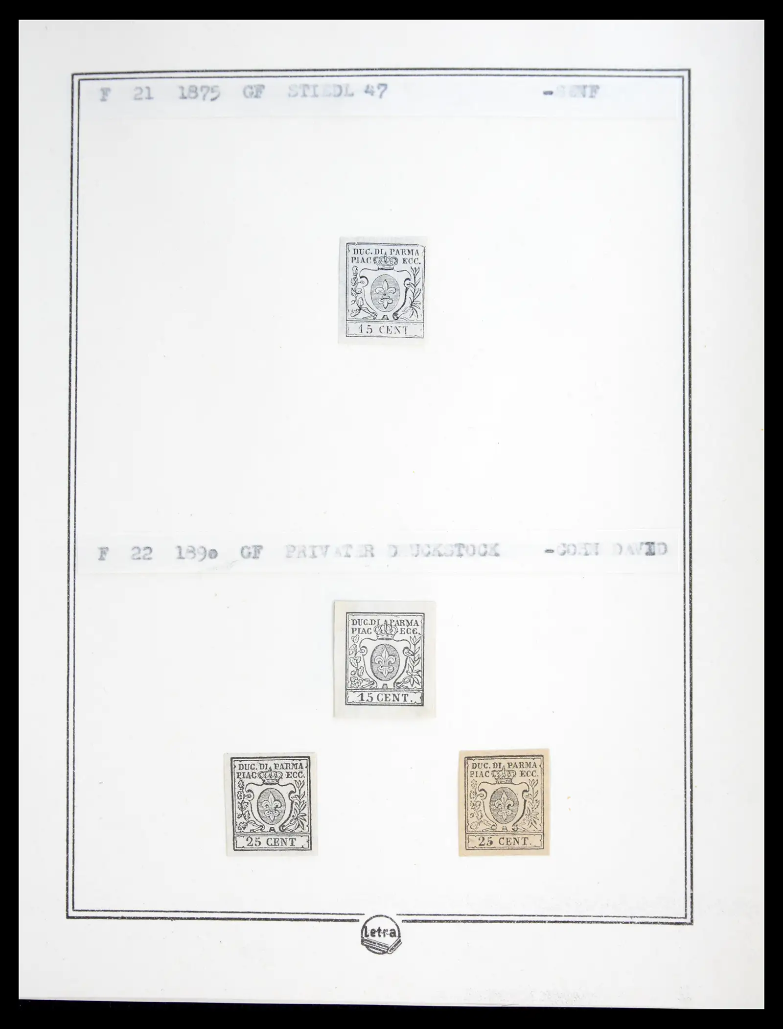 41081 0050 - Stamp collection 41081 Parma reference collection 1852-1859.