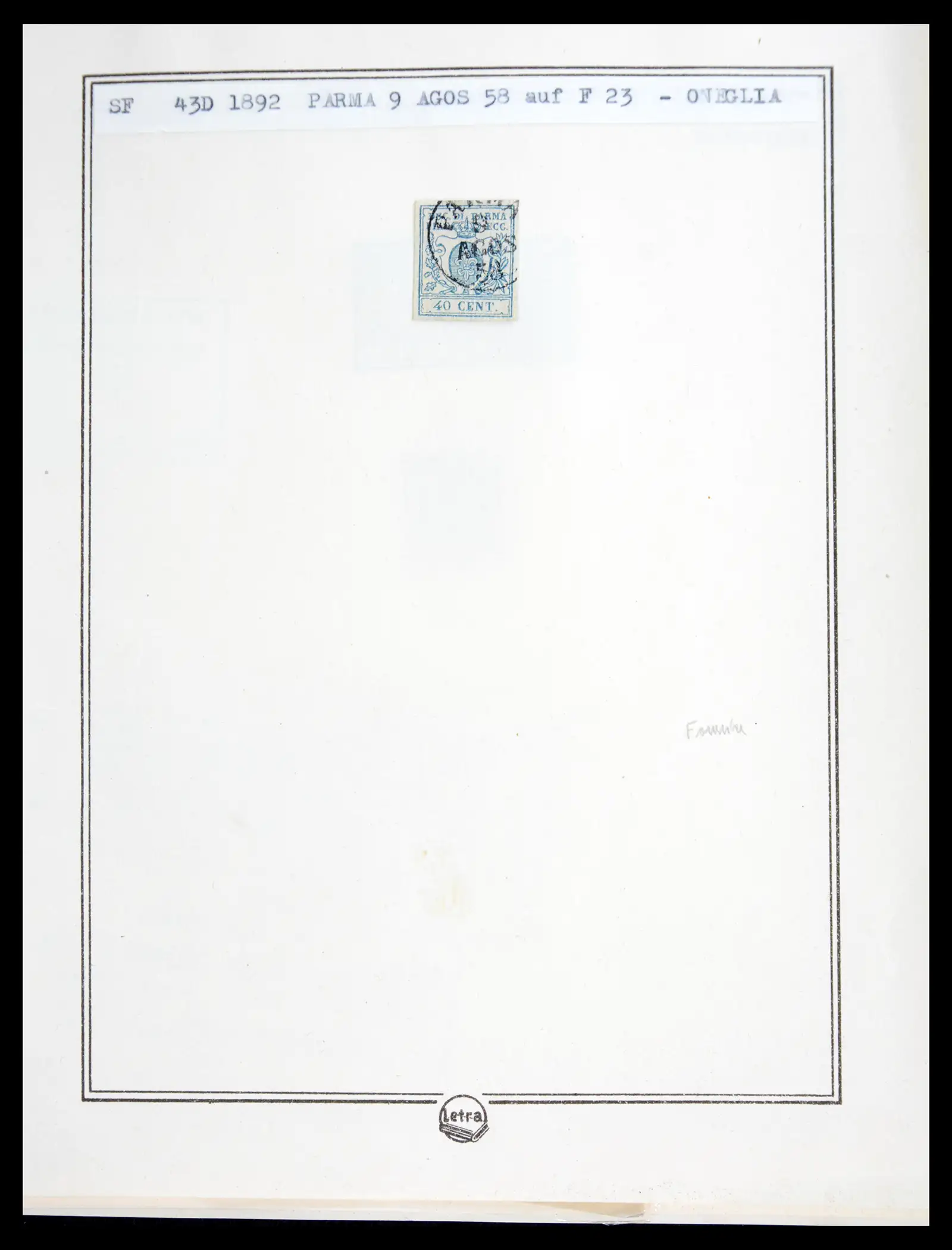 41081 0053 - Stamp collection 41081 Parma reference collection 1852-1859.