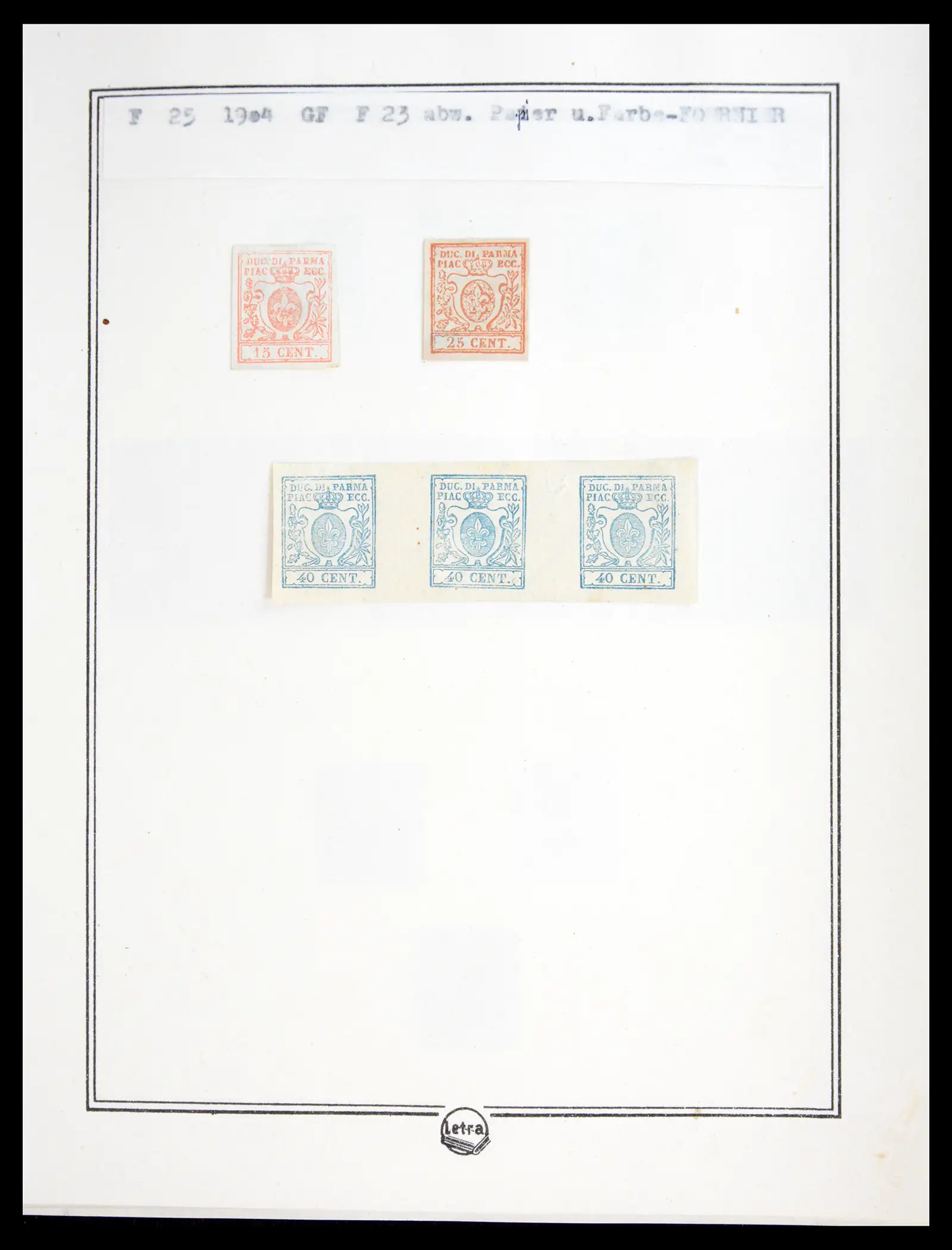41081 0056 - Stamp collection 41081 Parma reference collection 1852-1859.
