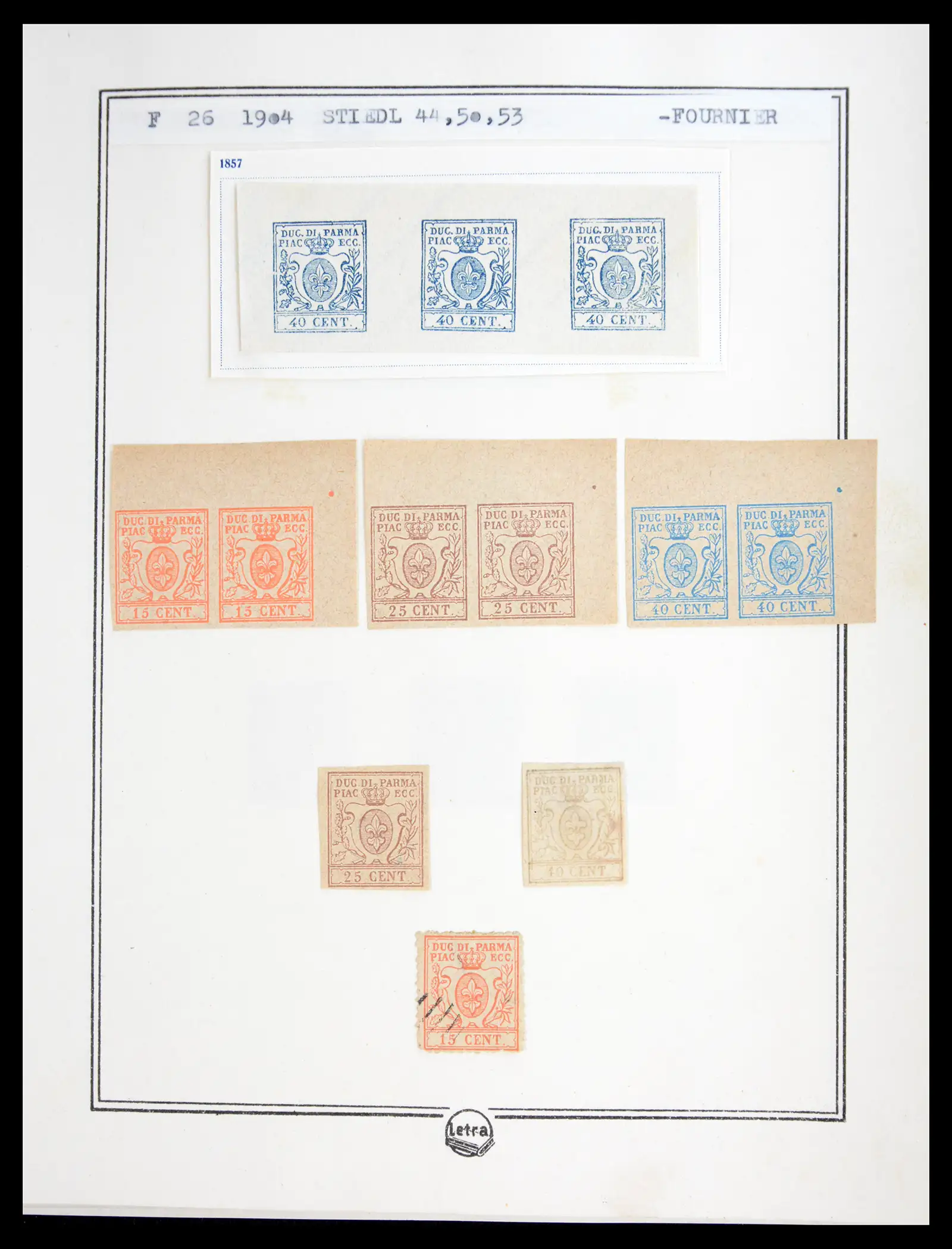 41081 0057 - Stamp collection 41081 Parma reference collection 1852-1859.