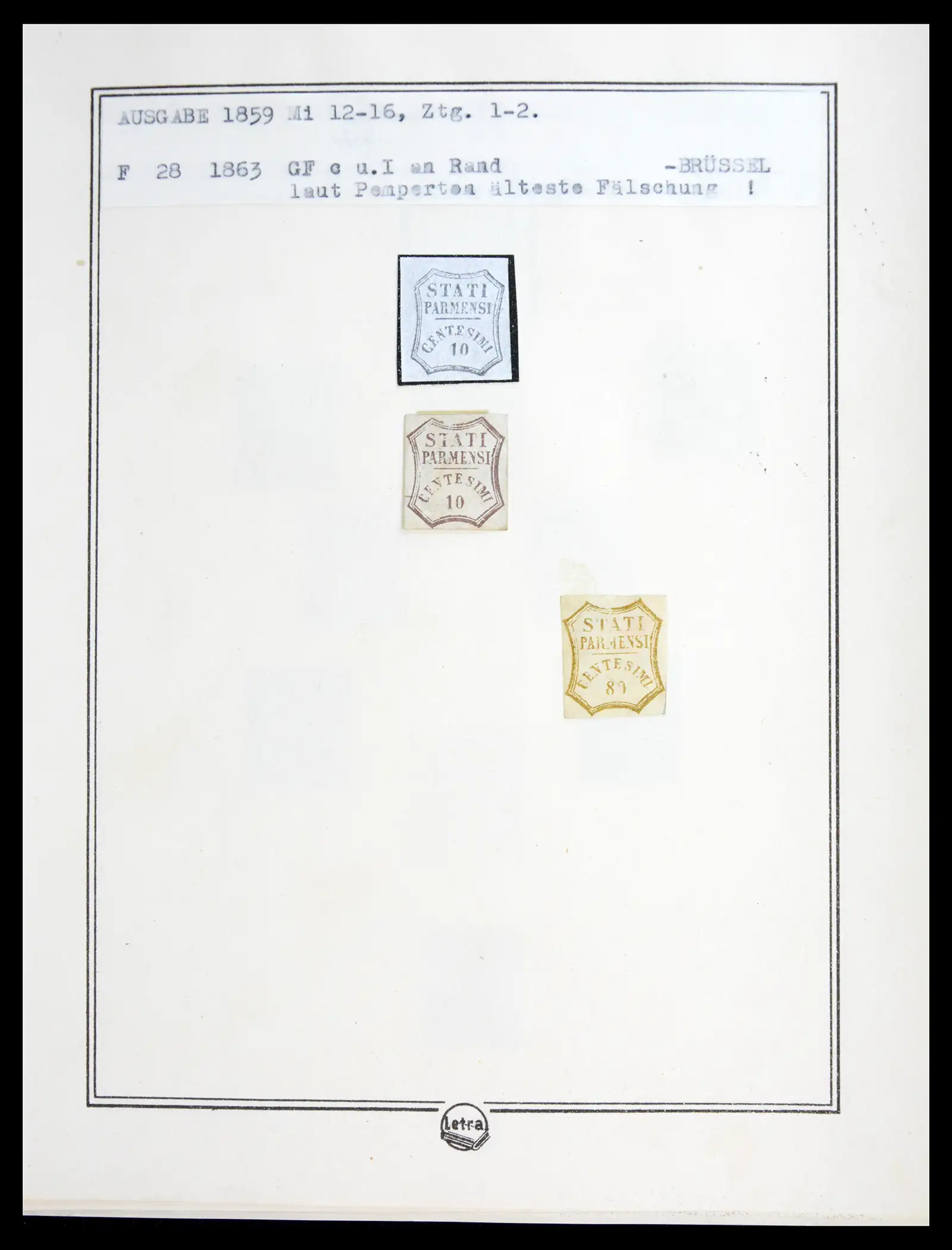 41081 0064 - Stamp collection 41081 Parma reference collection 1852-1859.