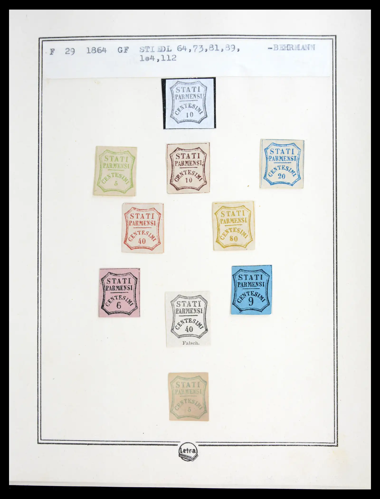 41081 0065 - Stamp collection 41081 Parma reference collection 1852-1859.
