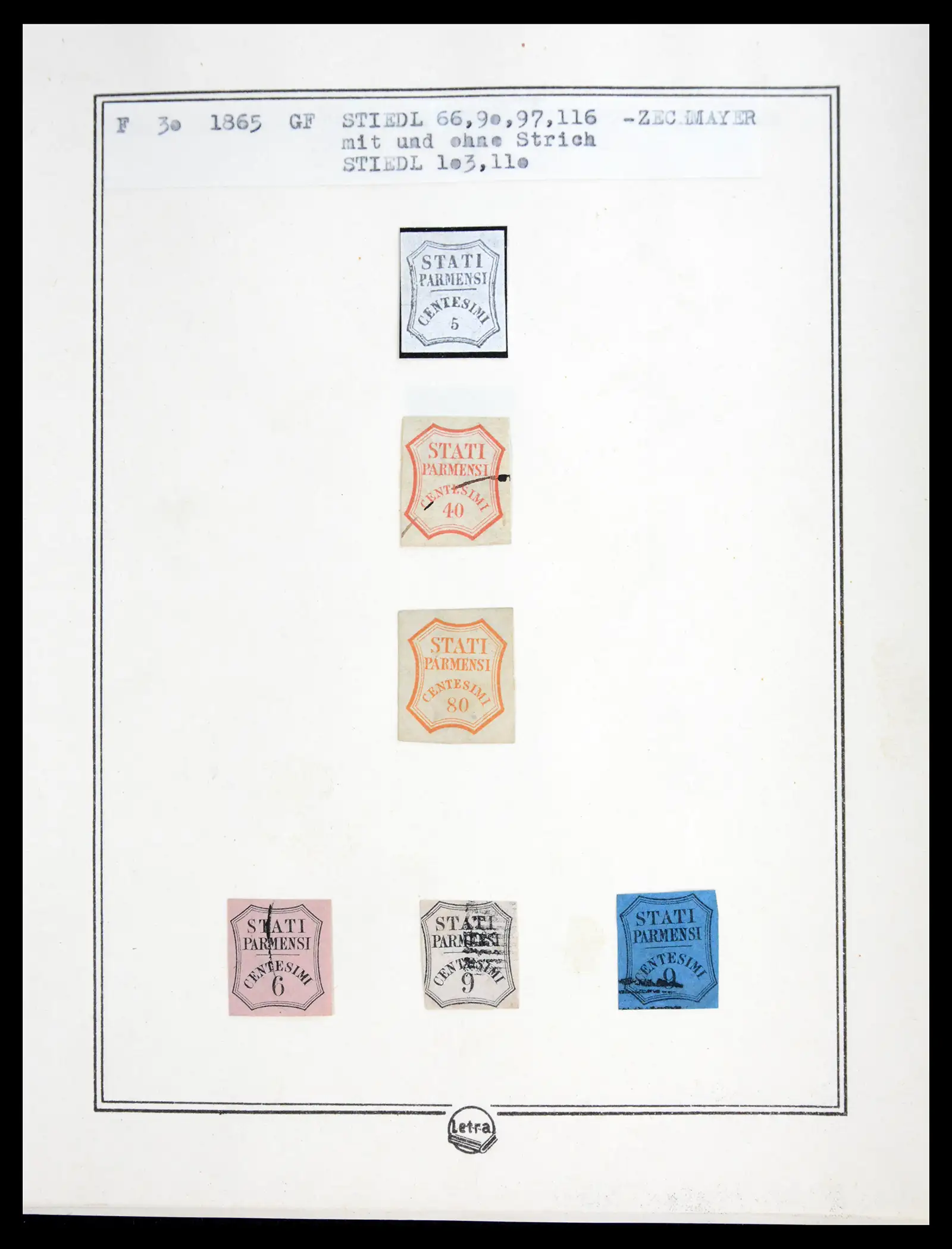 41081 0068 - Stamp collection 41081 Parma reference collection 1852-1859.