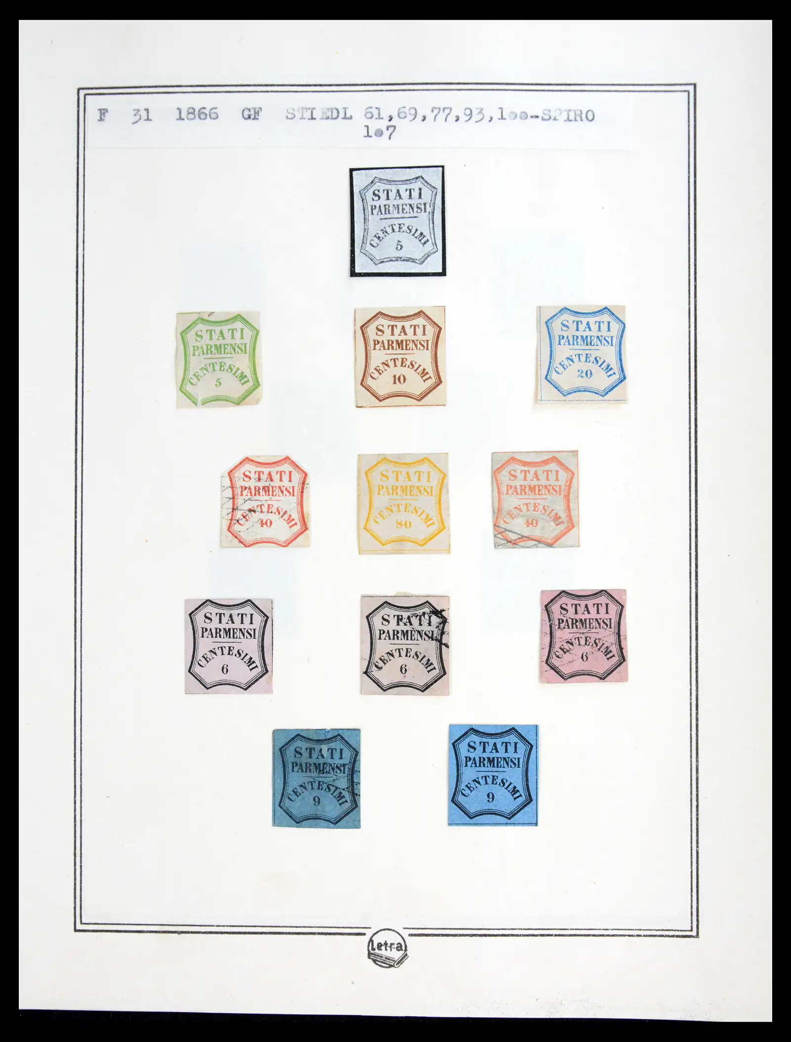 41081 0070 - Stamp collection 41081 Parma reference collection 1852-1859.